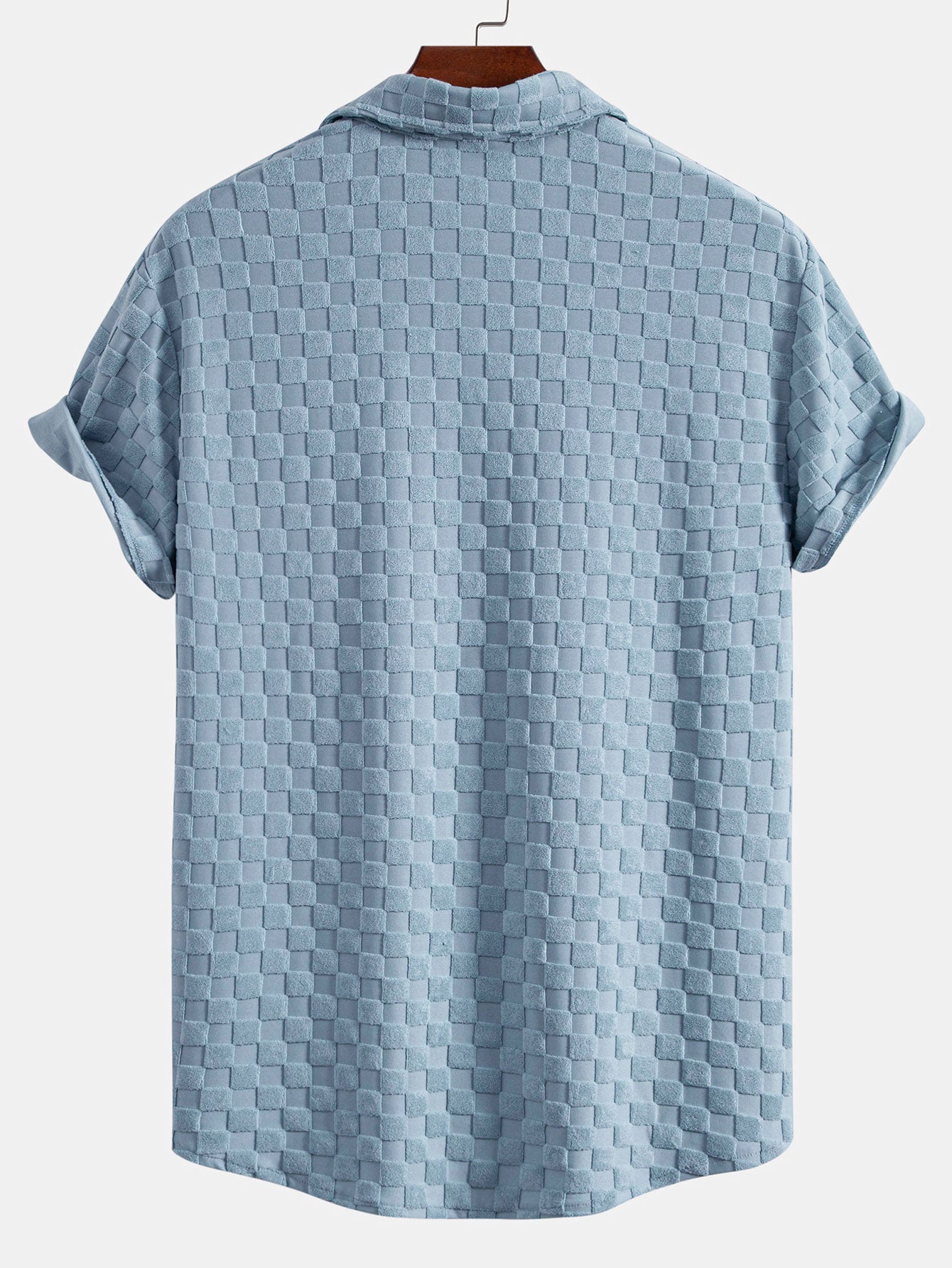 Checkerboard Terry Cloth Shirt and Shorts Set
