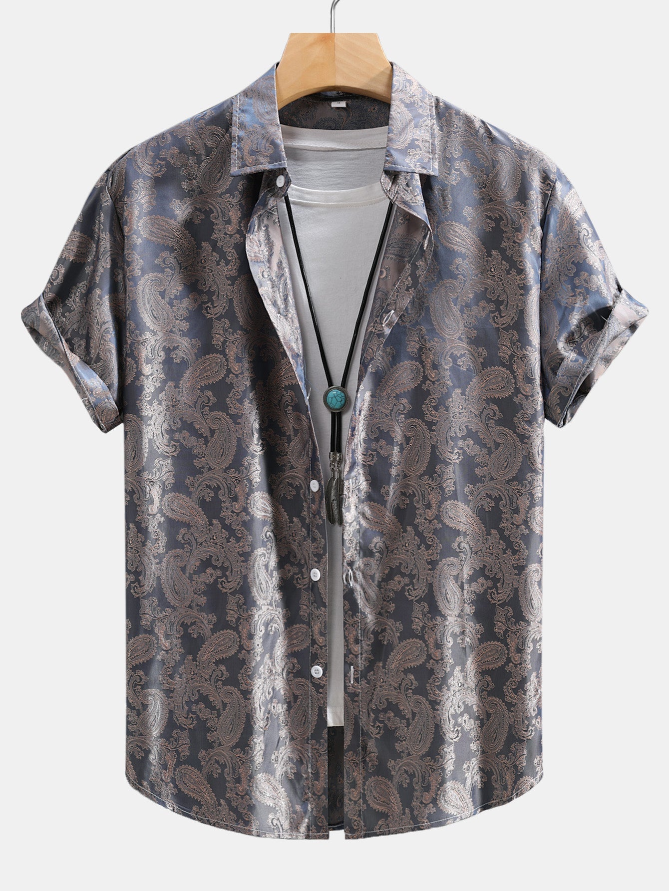 Paisley Pattern Satin Blouse
