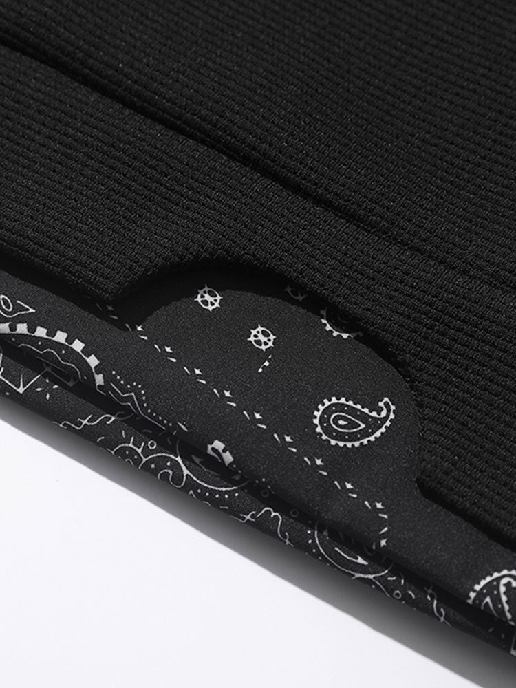 Paisley Pattern Waffle Knit Sweatshirt