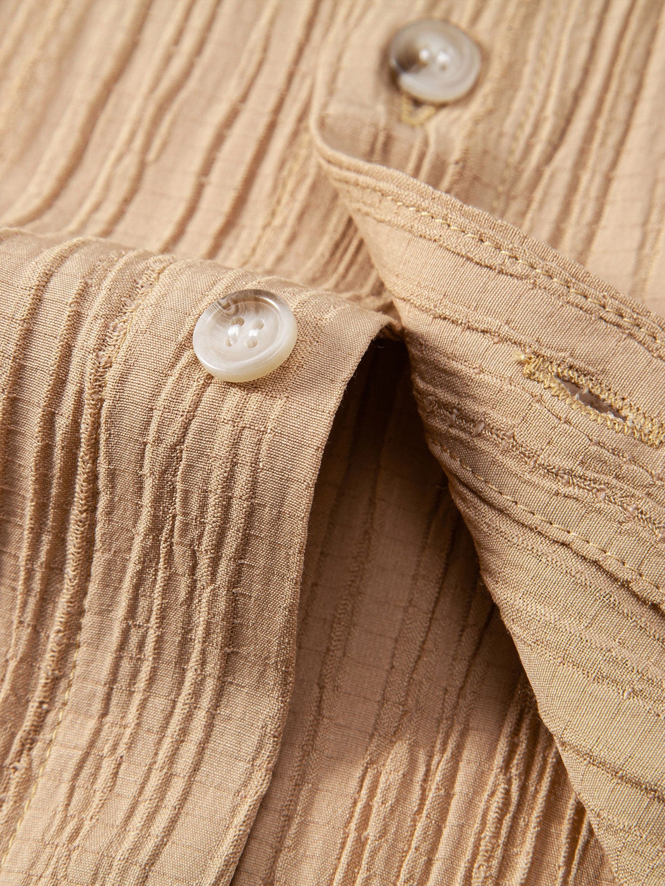 Textured Button-Up Shirt with Wrinkle Finish
