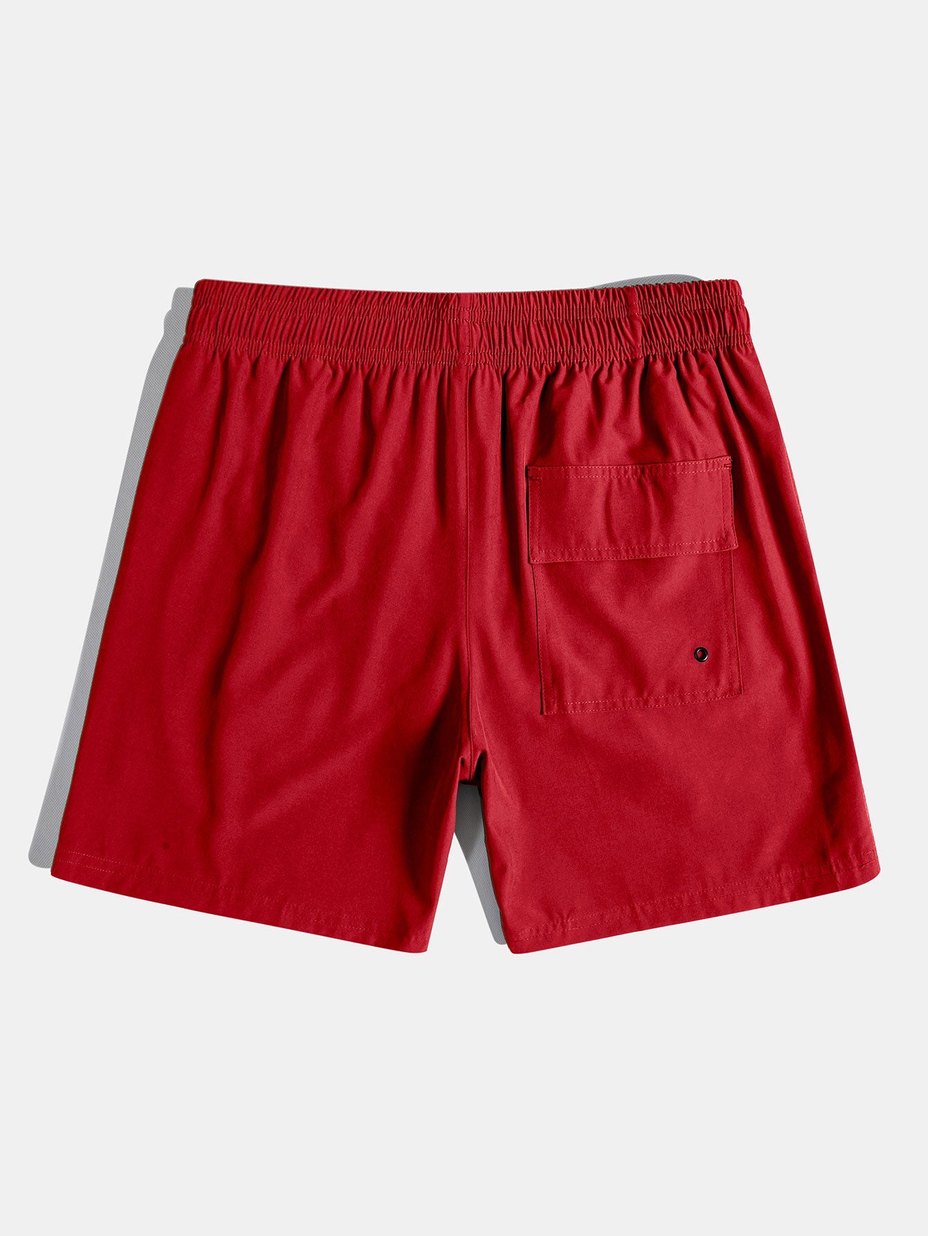Red Rose Print Cotton Button-Up Shirt with Linen Look & Matching Swim Shorts