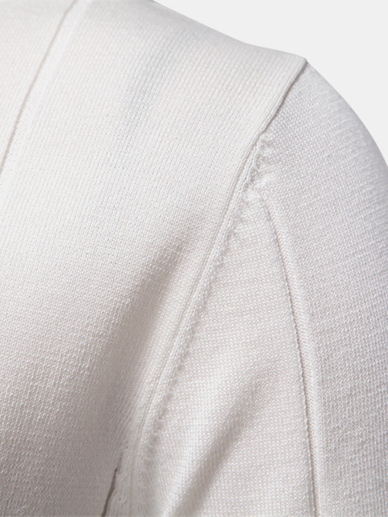 Zipper Knit Polo Shirt with Contrast Trim