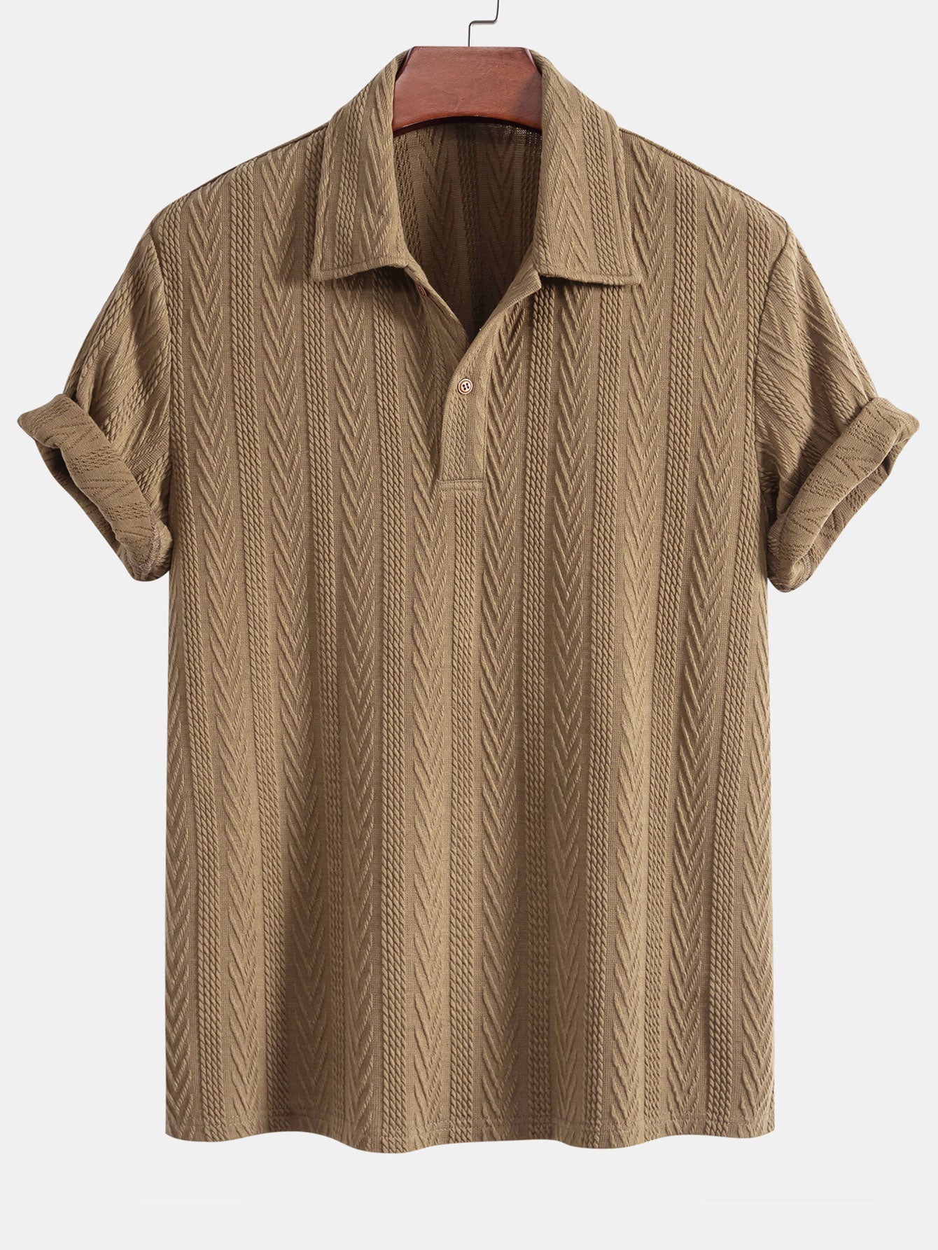 Geometric Jacquard Knit Polo