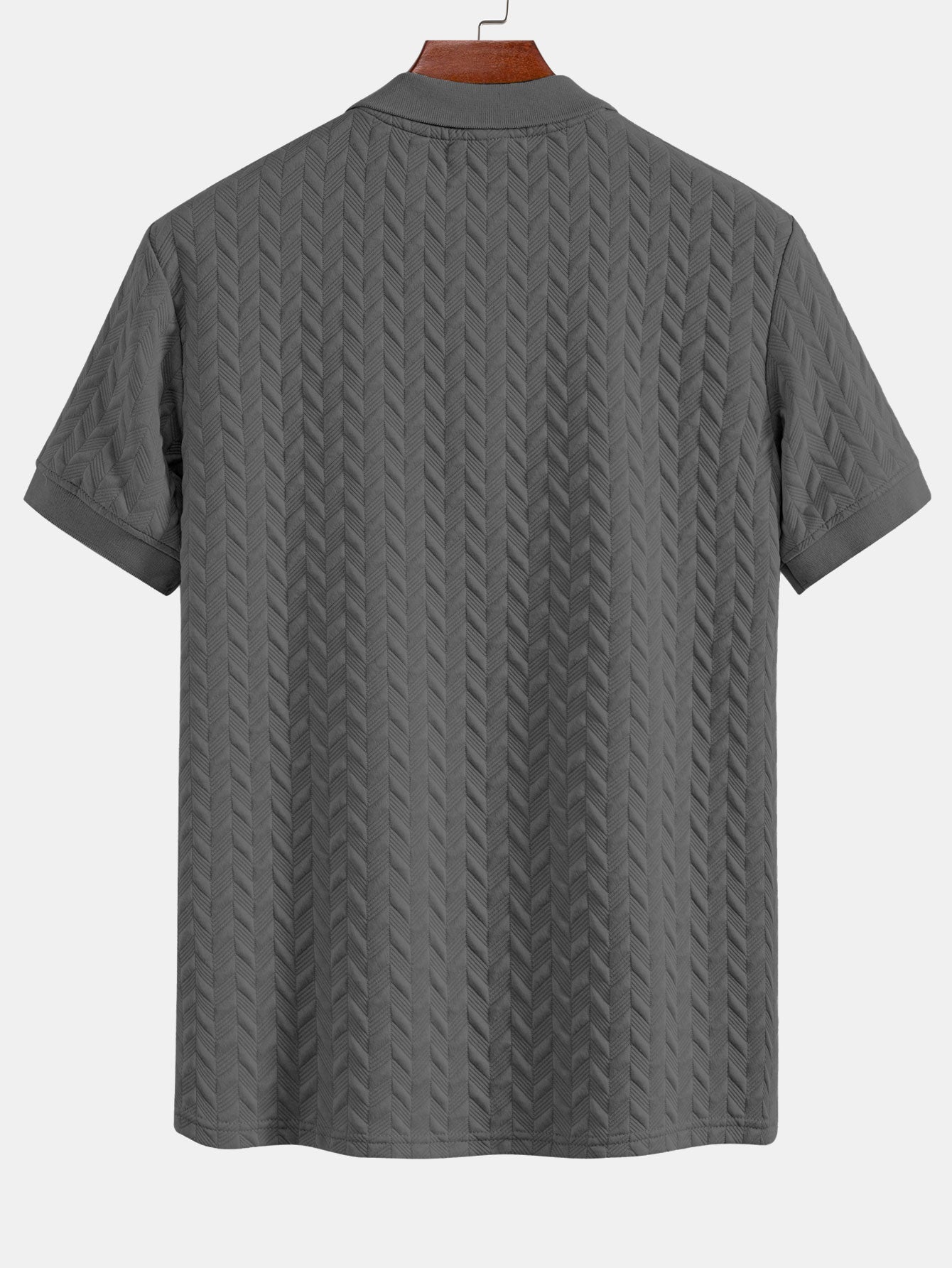 Geometric Pattern Jacquard Polo Shirt