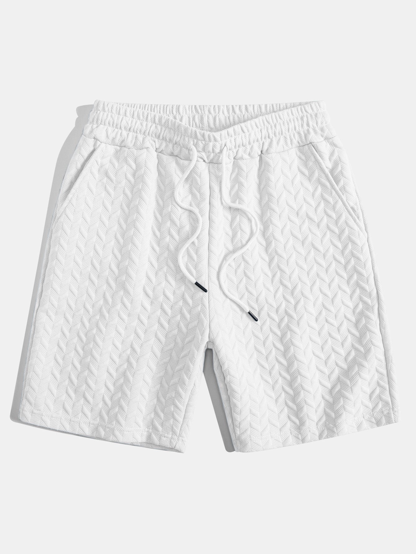 Geometric Jacquard Polo Shirt and Shorts Set