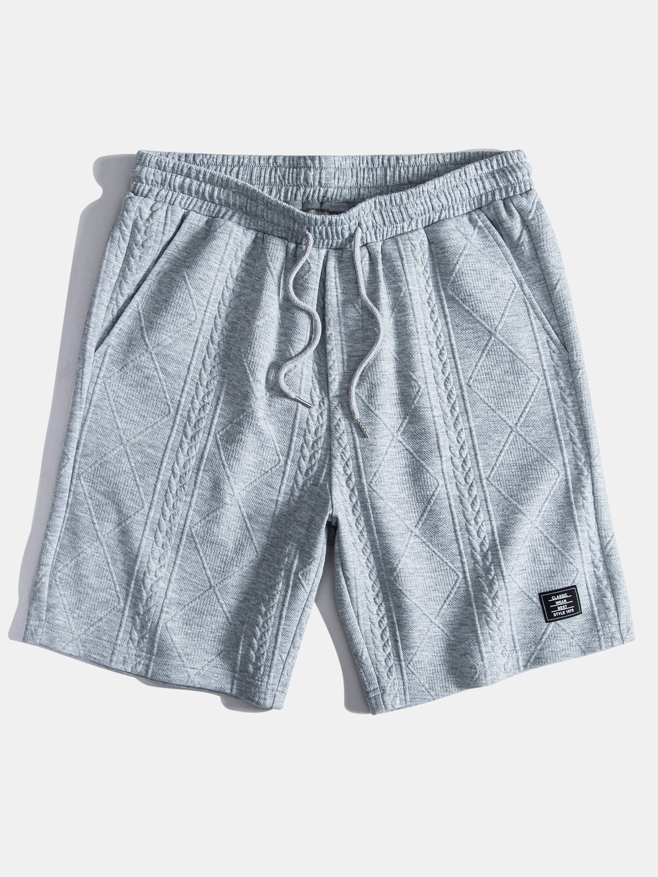 Geometric Jacquard Short Sleeve T-Shirt with Arc Hem & Matching Shorts