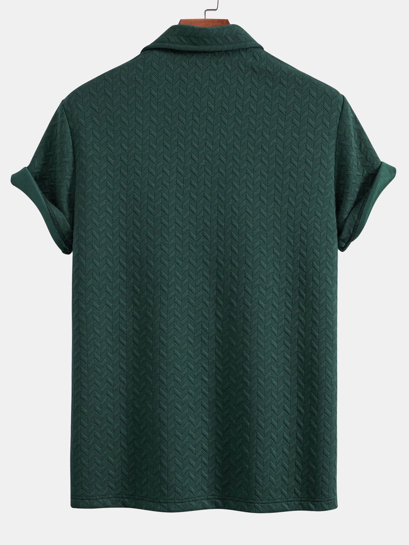 Short Sleeve Jacquard Texture Polo Shirt