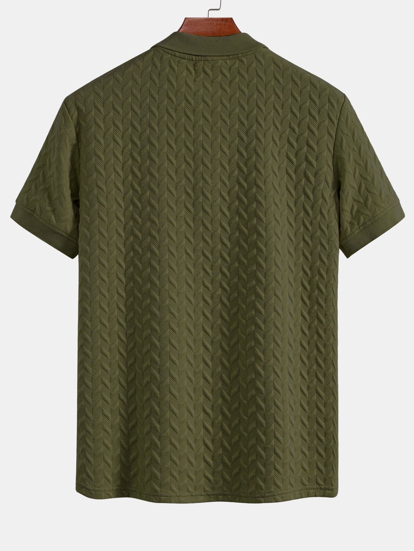 Geometric Pattern Jacquard Polo Shirt