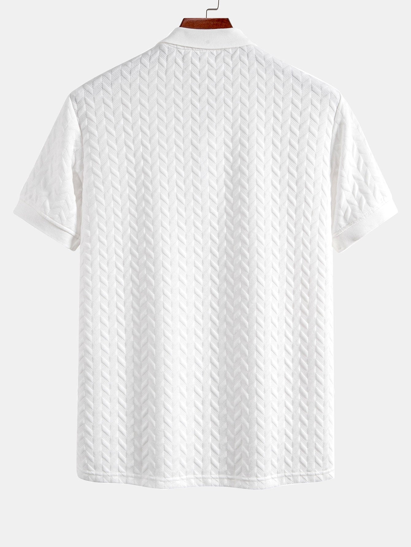 Geometric Pattern Jacquard Polo Shirt