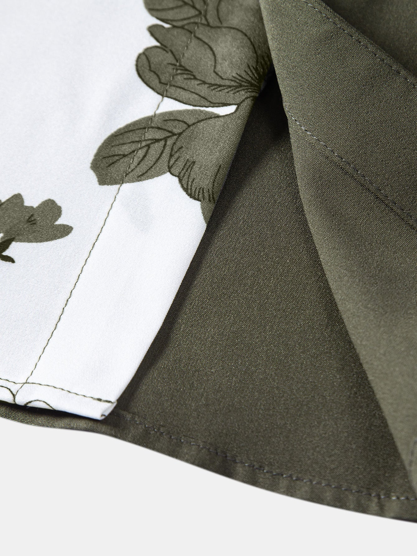Button-Up Shirt with Floral Patchwork Design