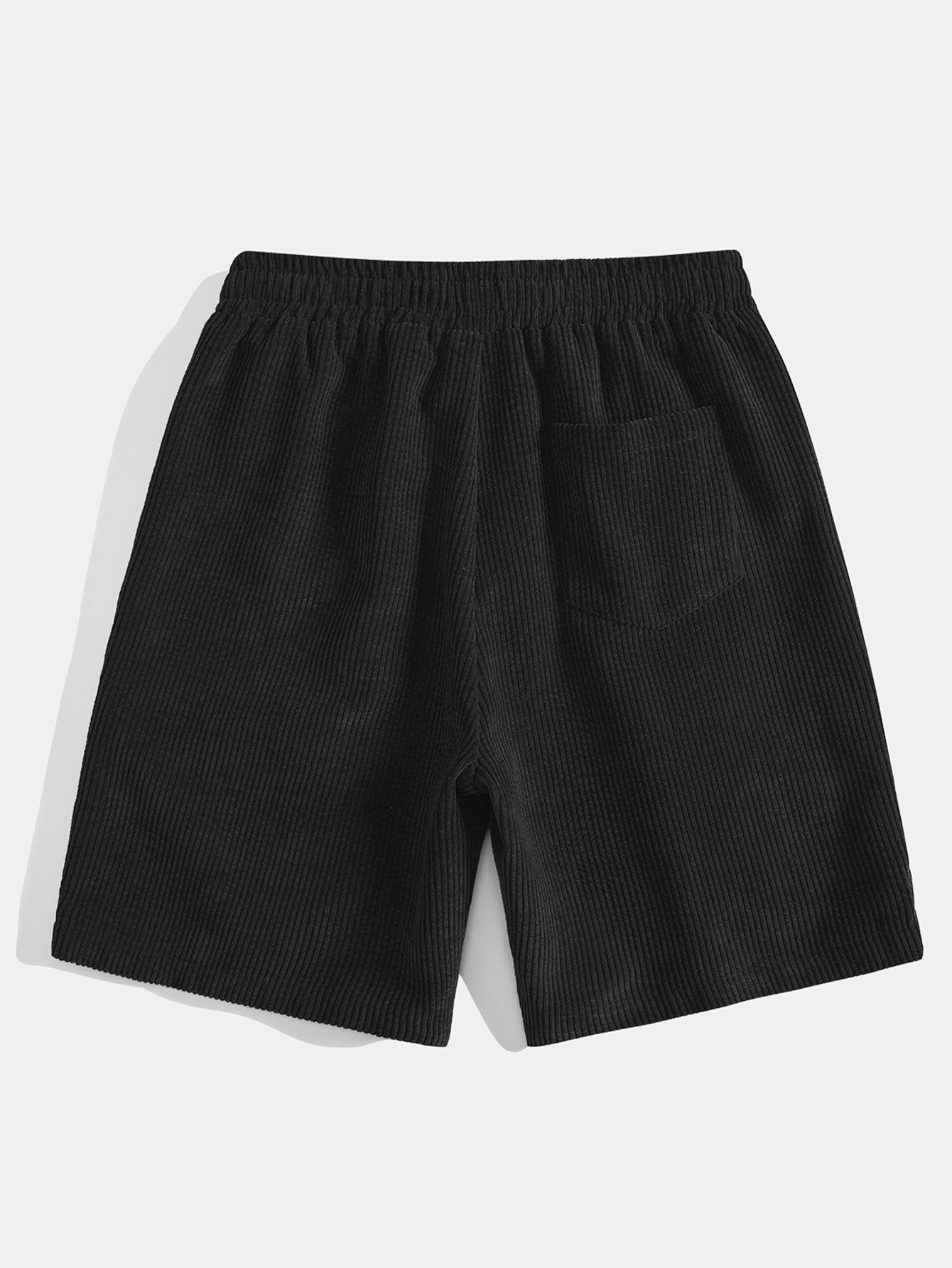 Trendy Bear Print Cotton T-Shirt with Regular Fit & Drawstring Corduroy Shorts