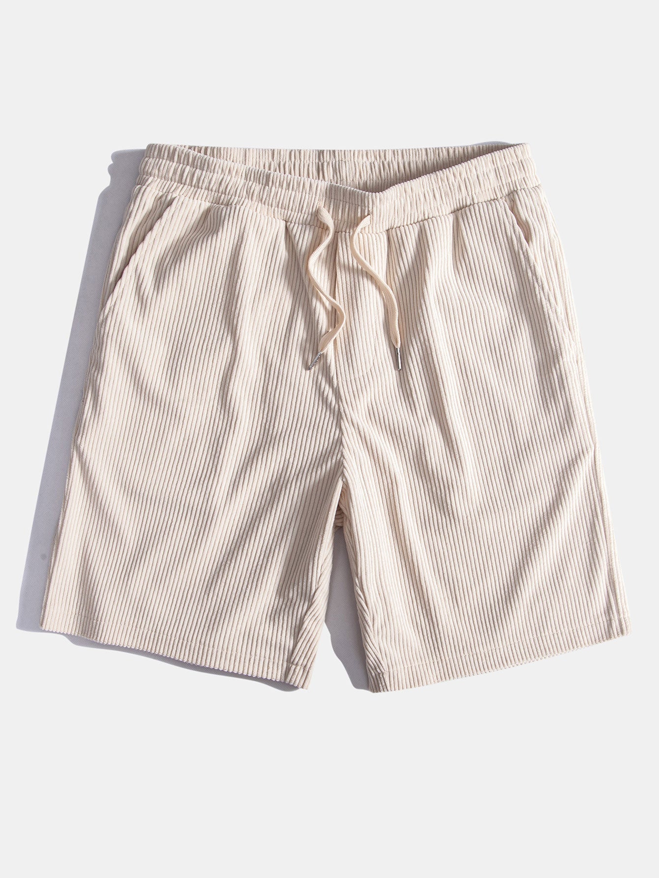 Corduroy Cuban Shirt and Shorts Set with Short Sleeves