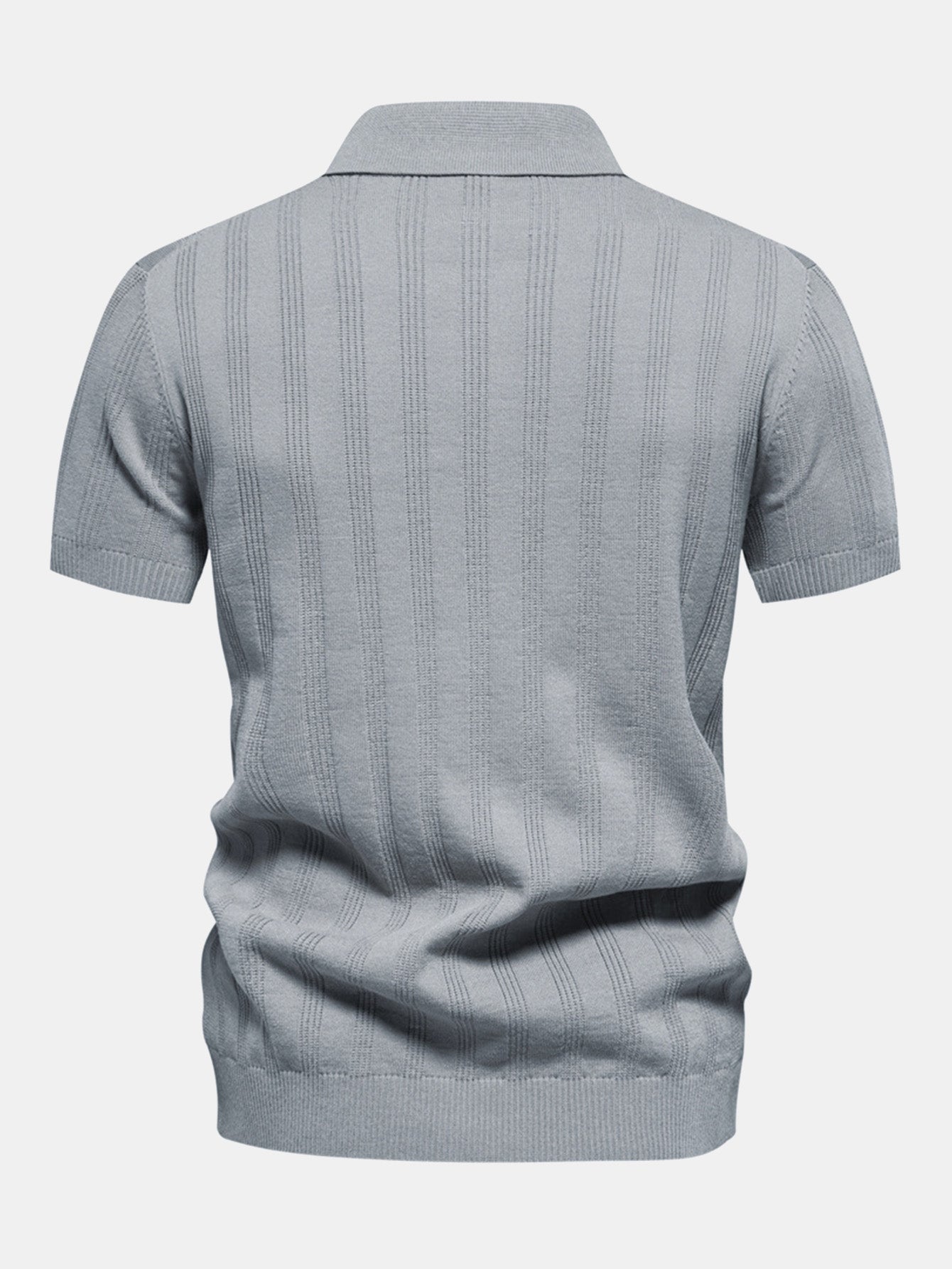 Striped Knit Polo Tee