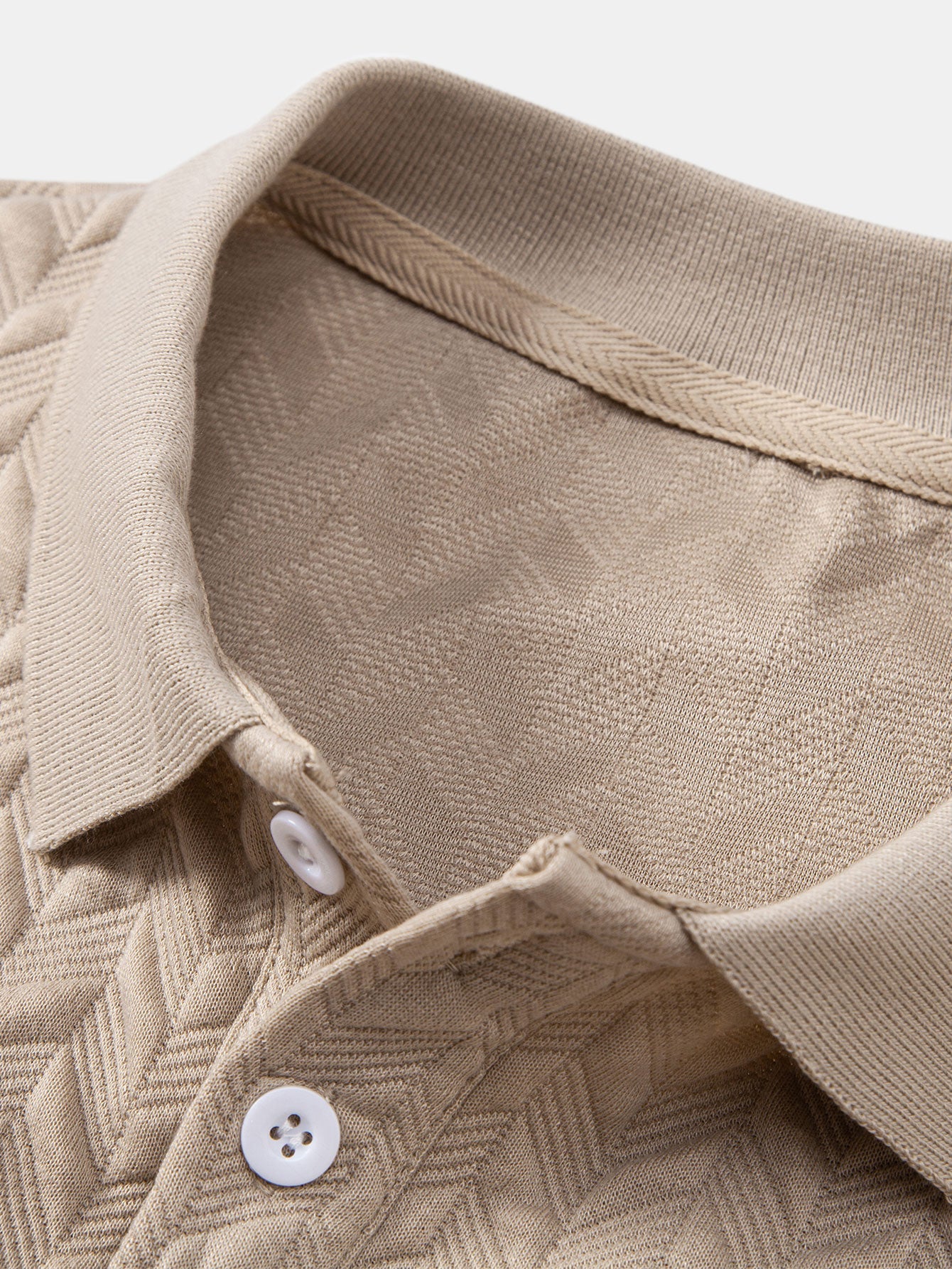 Geometric Pattern Jacquard Polo Shirt