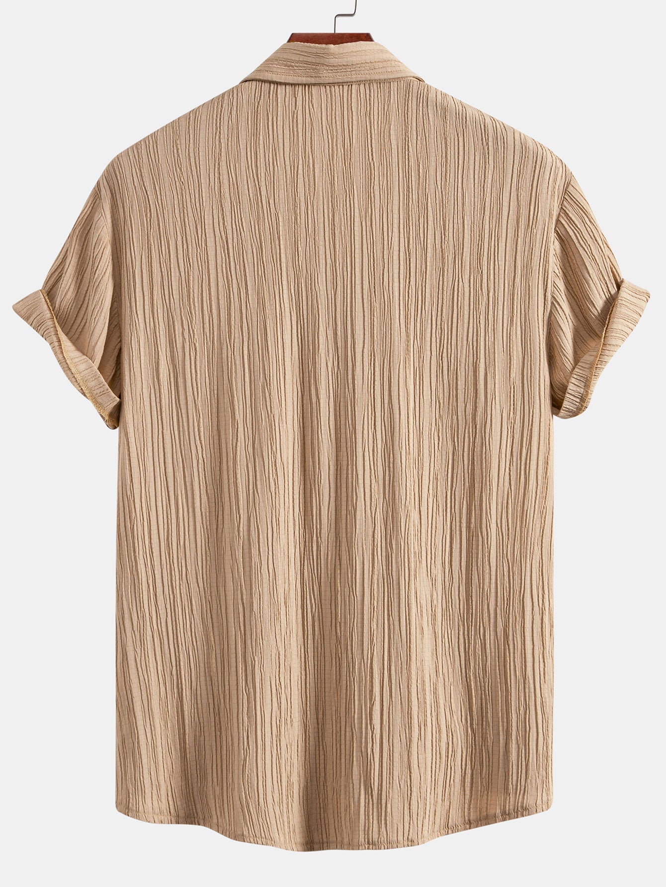 Textured Button-Up Shirt with Wrinkle Finish