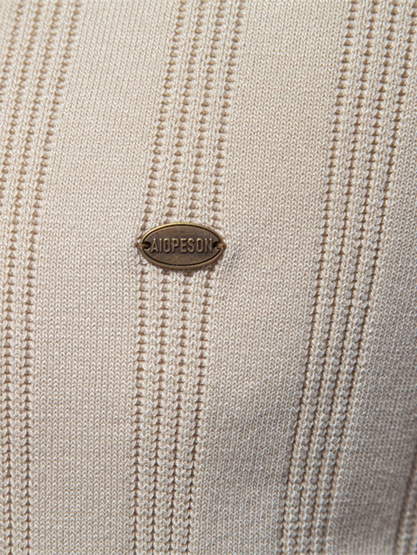 Striped Knit Polo Tee