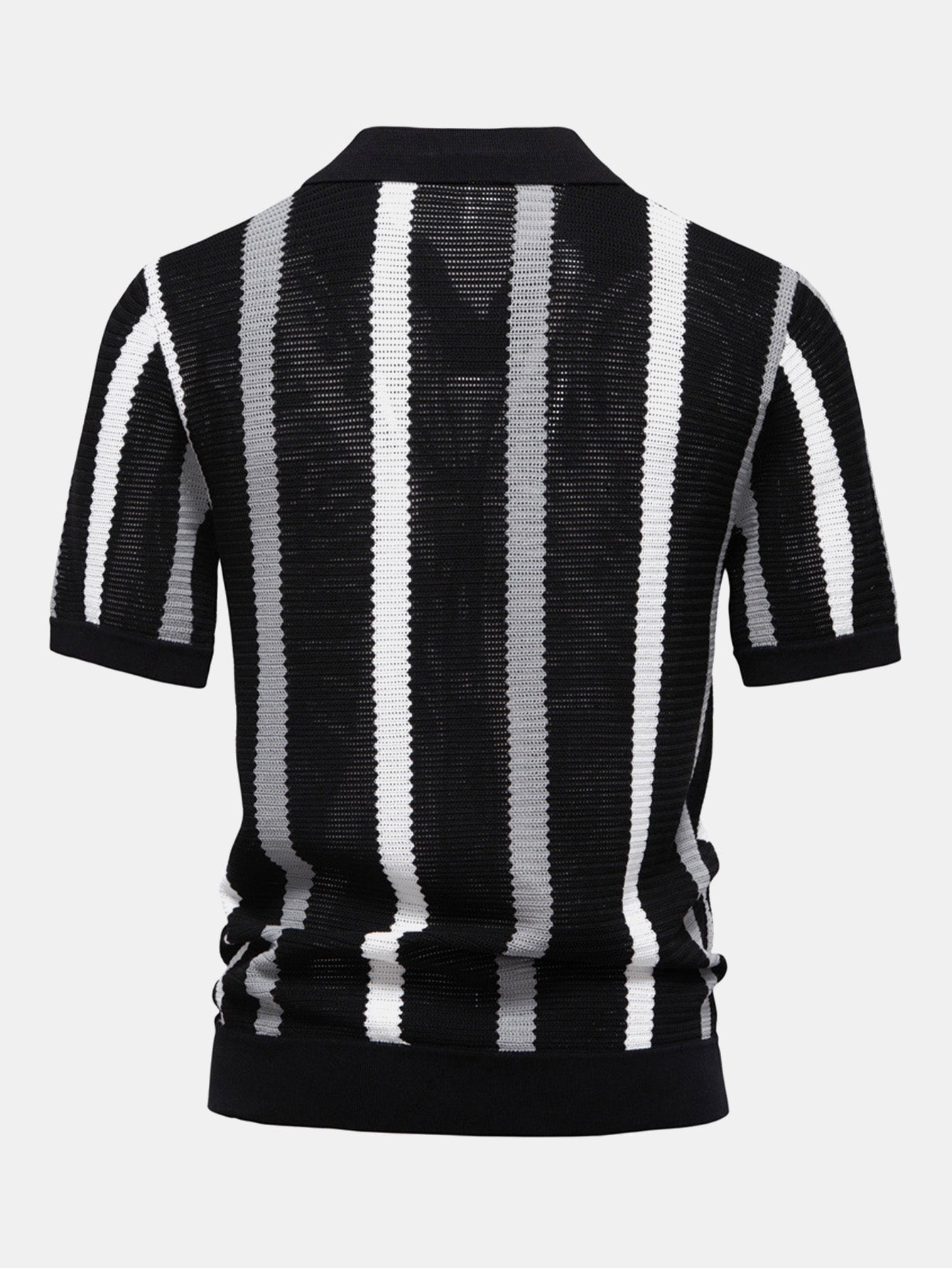Striped V-Neck Polo Shirt