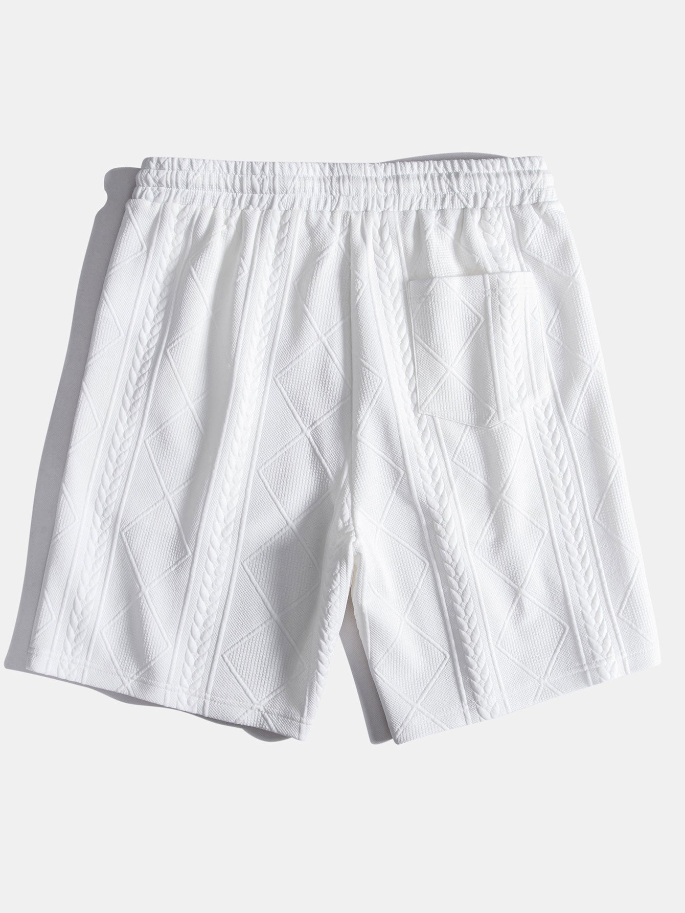 Geometric Jacquard Short Sleeve T-Shirt with Arc Hem & Matching Shorts