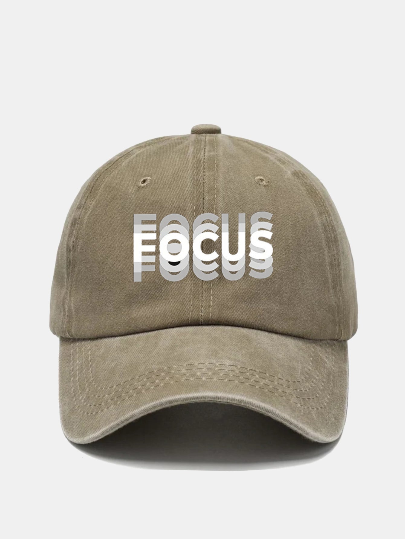 Gradient Washed Baseball Cap with Focus Print