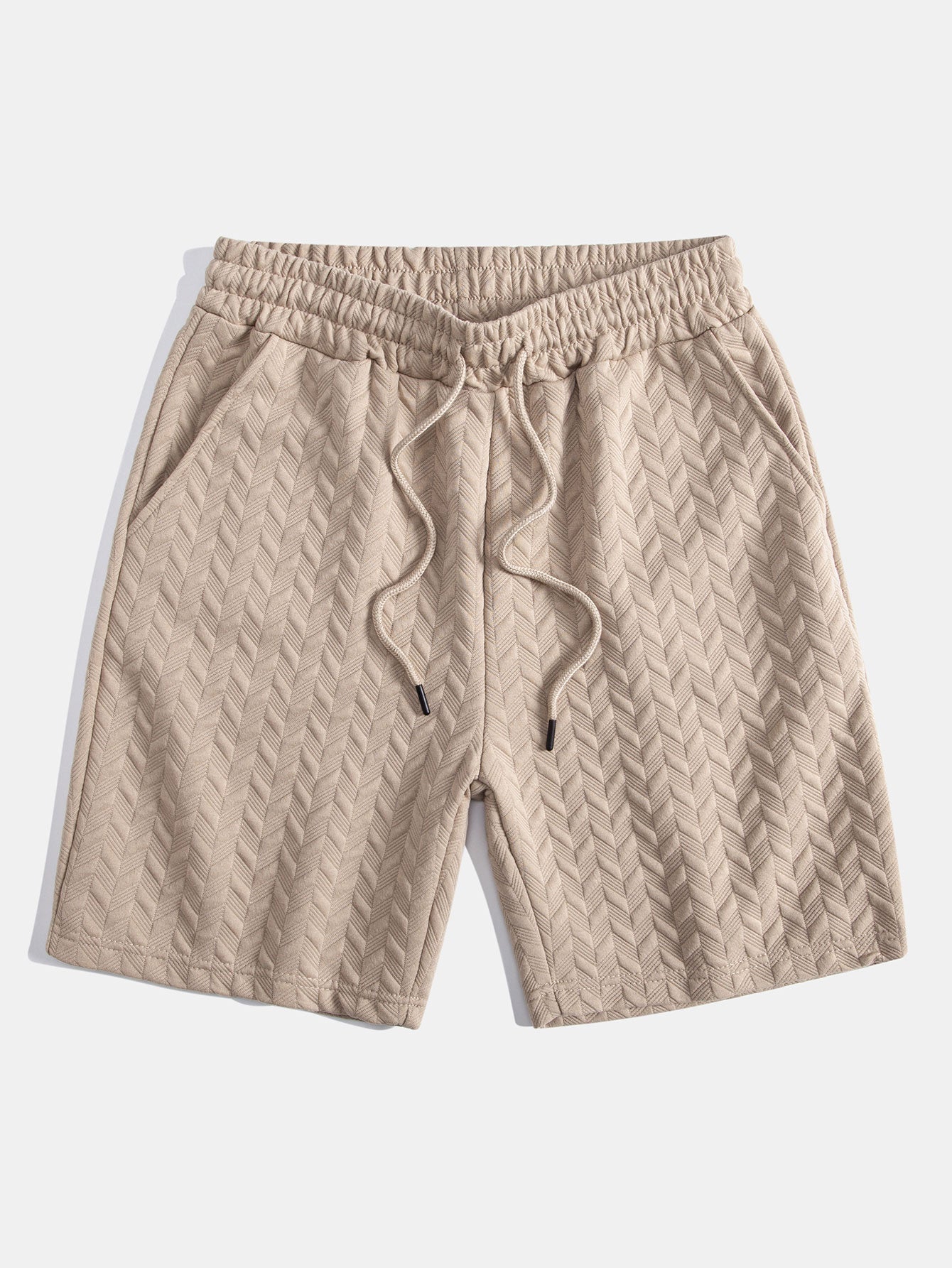 Geometric Jacquard Polo Shirt and Shorts Set