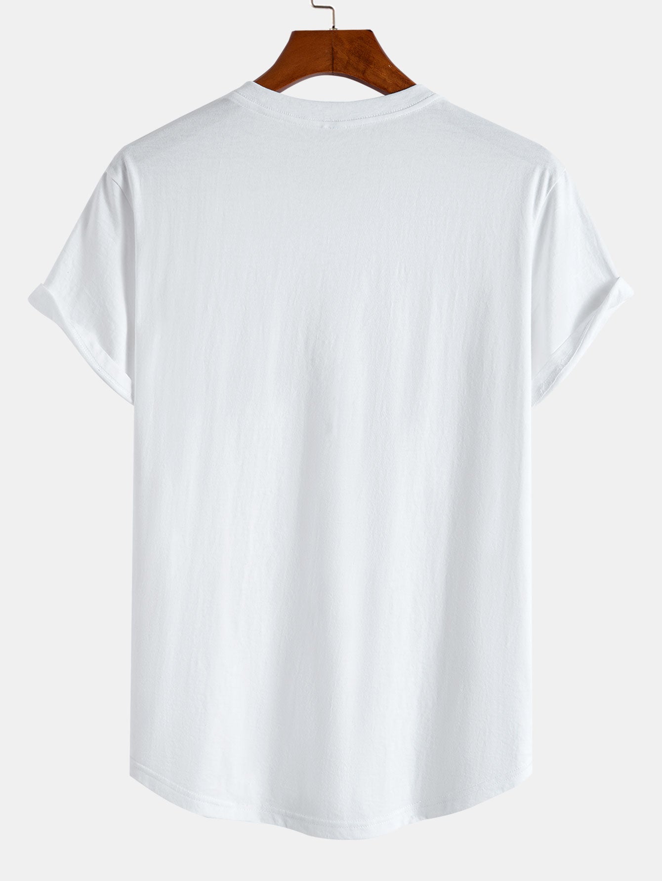 Arc Hem T-Shirt with Tokyo Ukiyo-e Print in Cotton