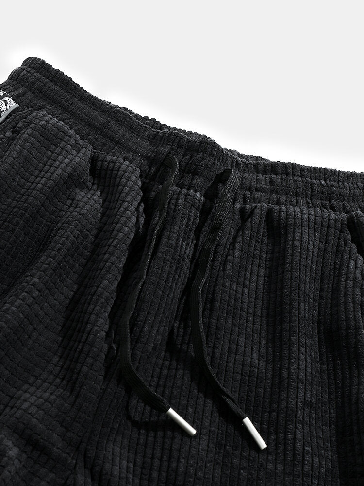 Paisley Print Corduroy Panel Trousers