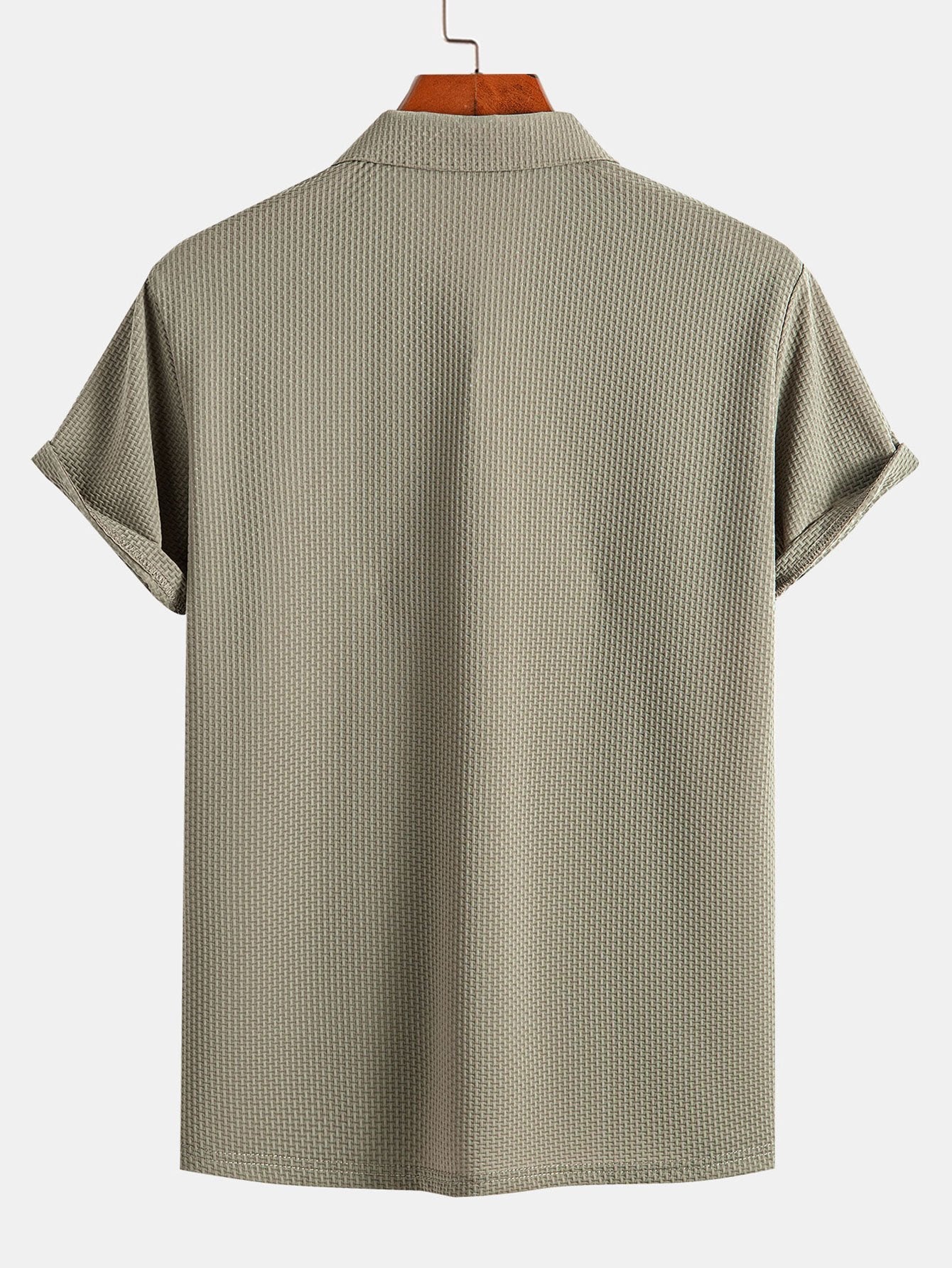 Textured Short Sleeve Polo Shirt