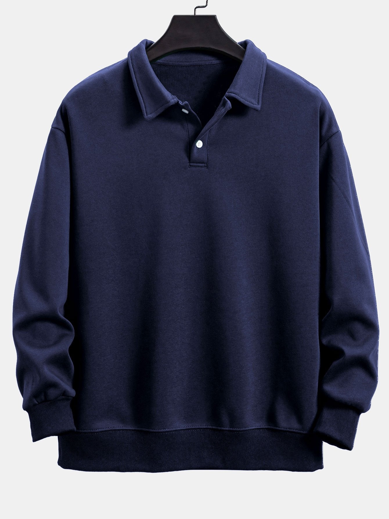 Comfortable Relaxed Fit Polo Neck Sweatshirt