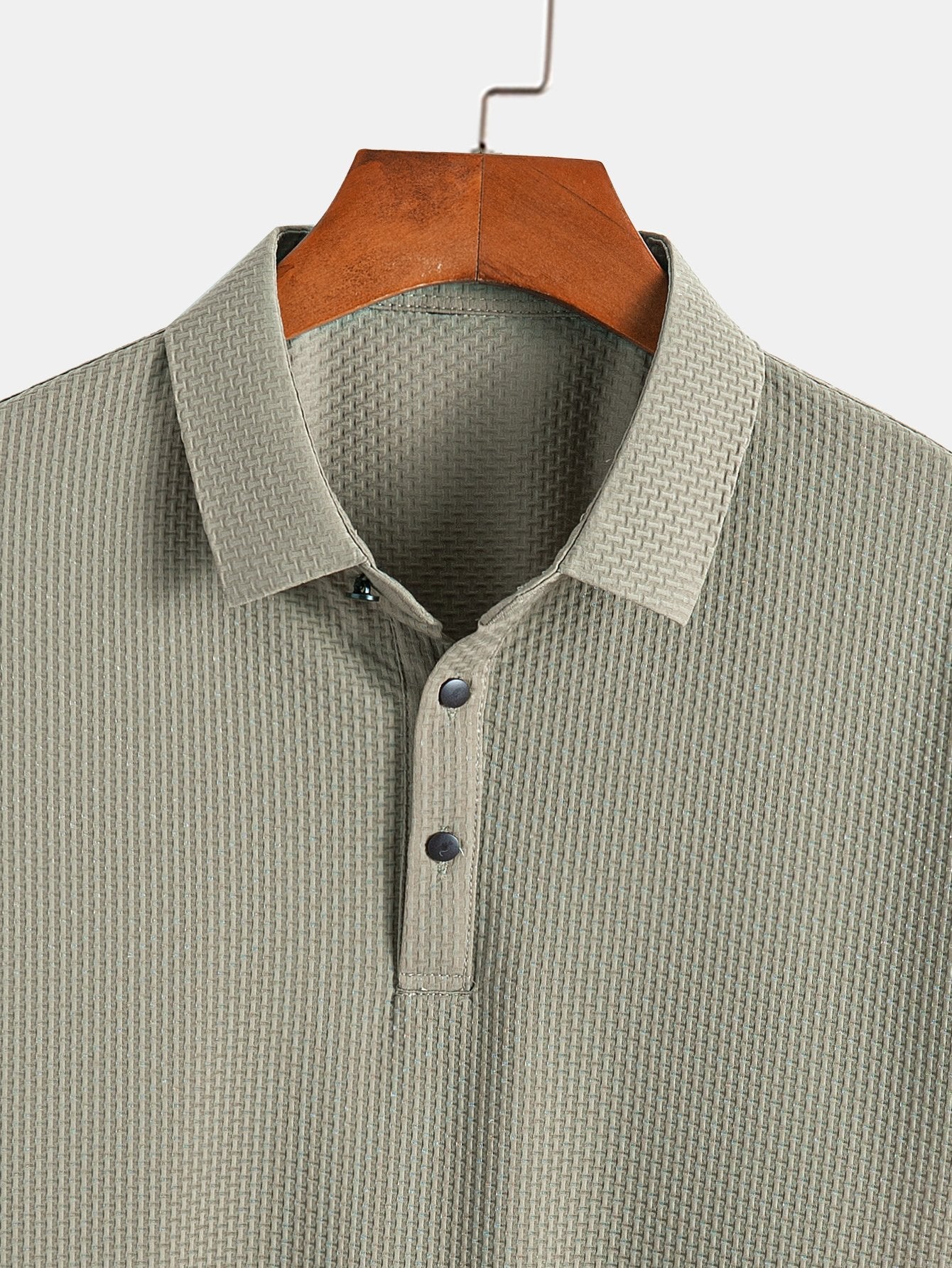 Textured Short Sleeve Polo Shirt