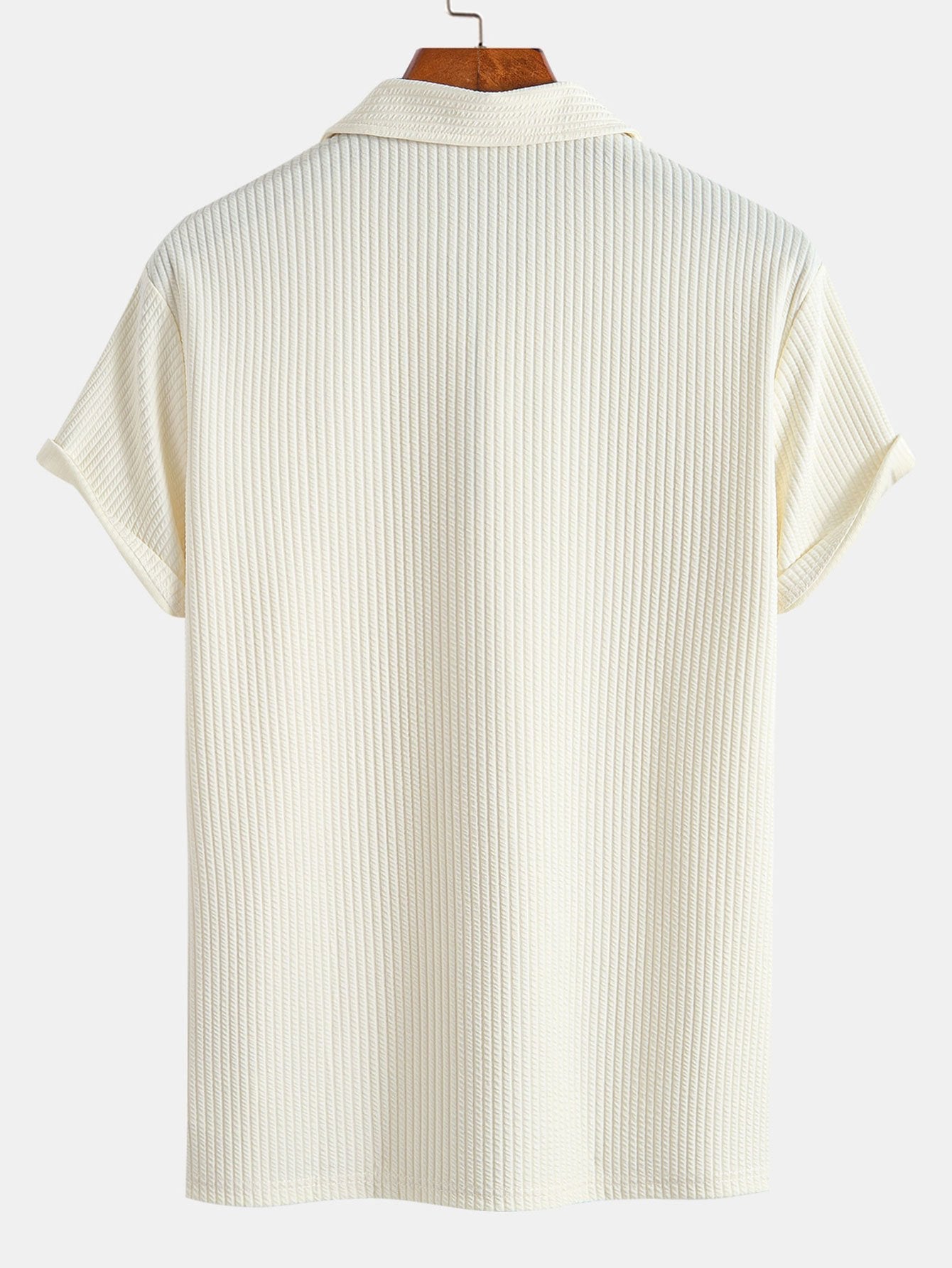 Ribbed Half-Zip Polo with Muscle Fit