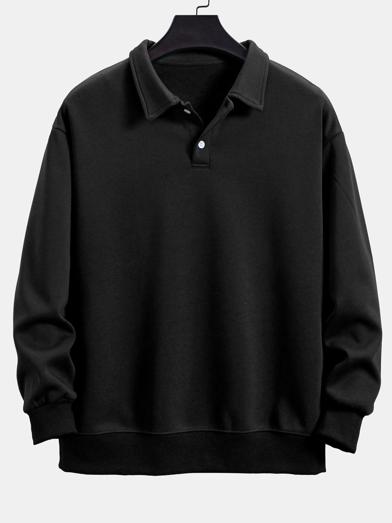 Comfortable Relaxed Fit Polo Neck Sweatshirt