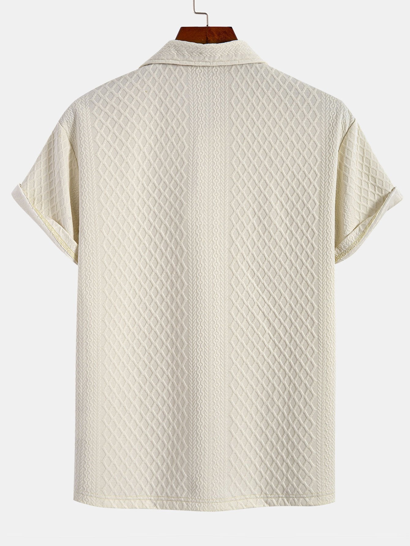 Geometric Jacquard Polo with Rhombus Design
