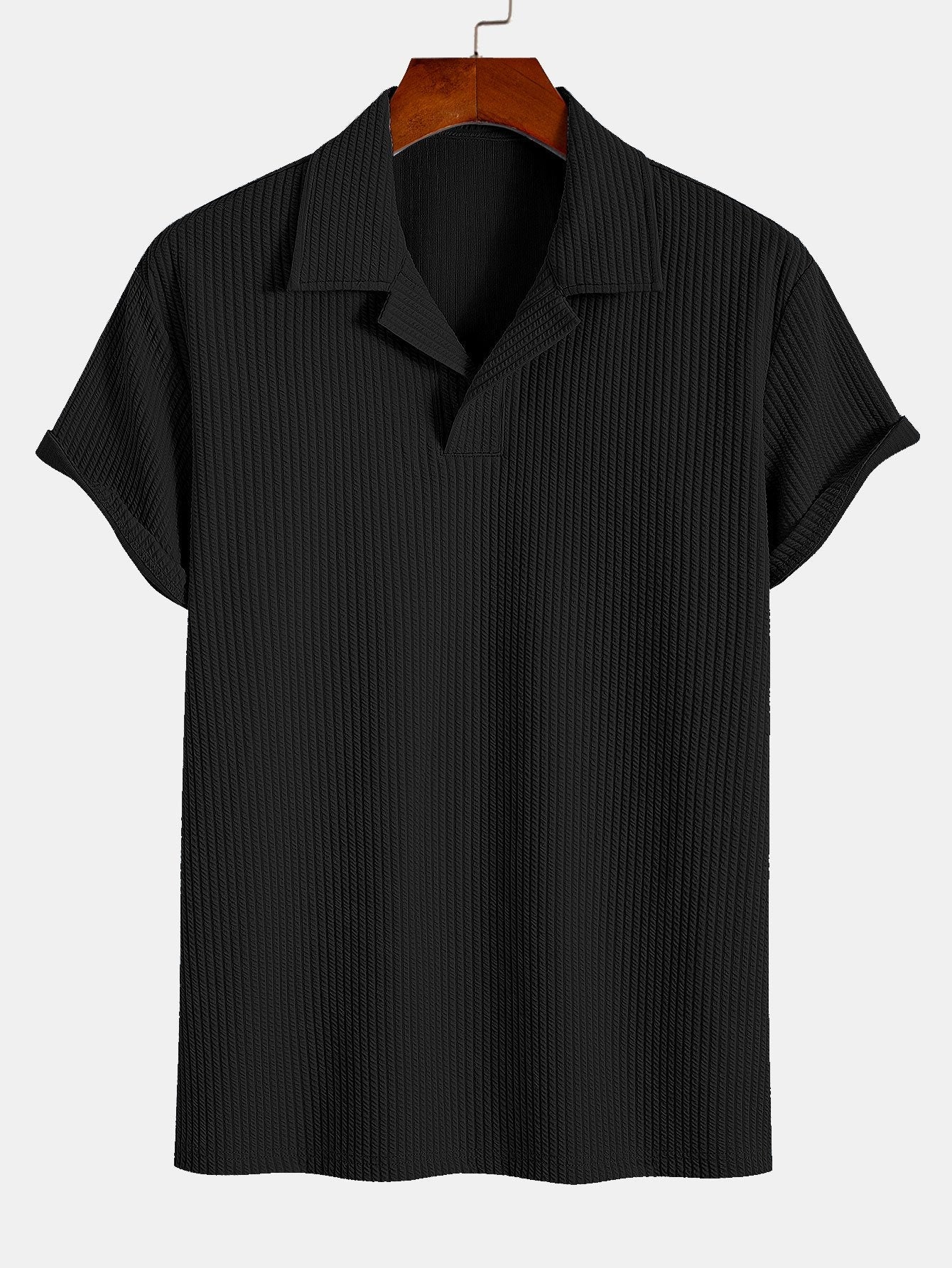 Textured Cuban Collar Polo