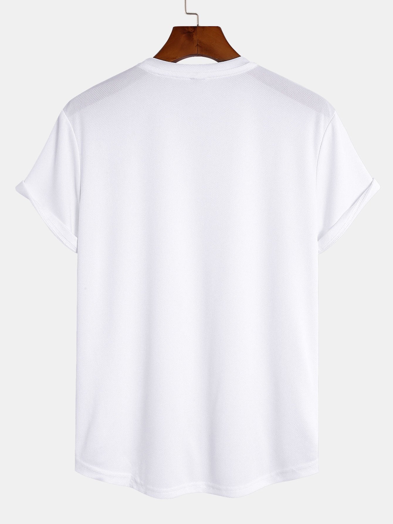 Muscle Fit Mesh T-Shirt with Arc Hem