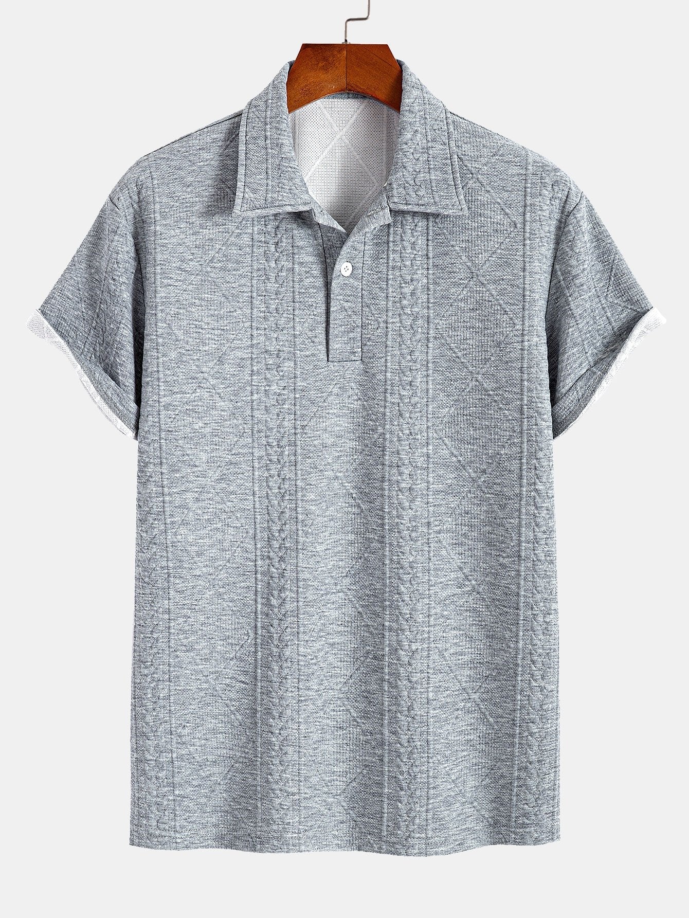 Geometric Pattern Jacquard Polo