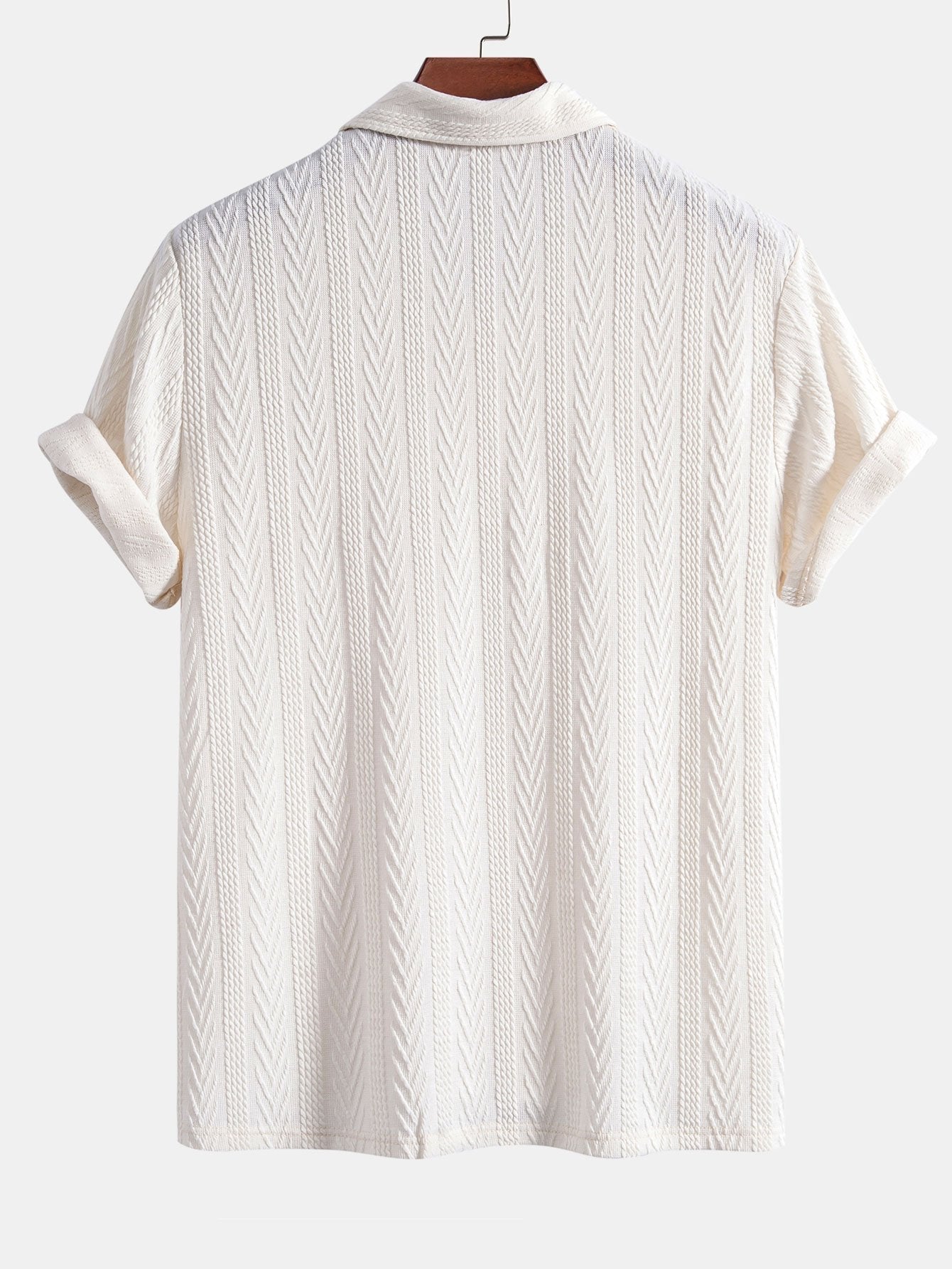 Geometric Jacquard Knit Polo