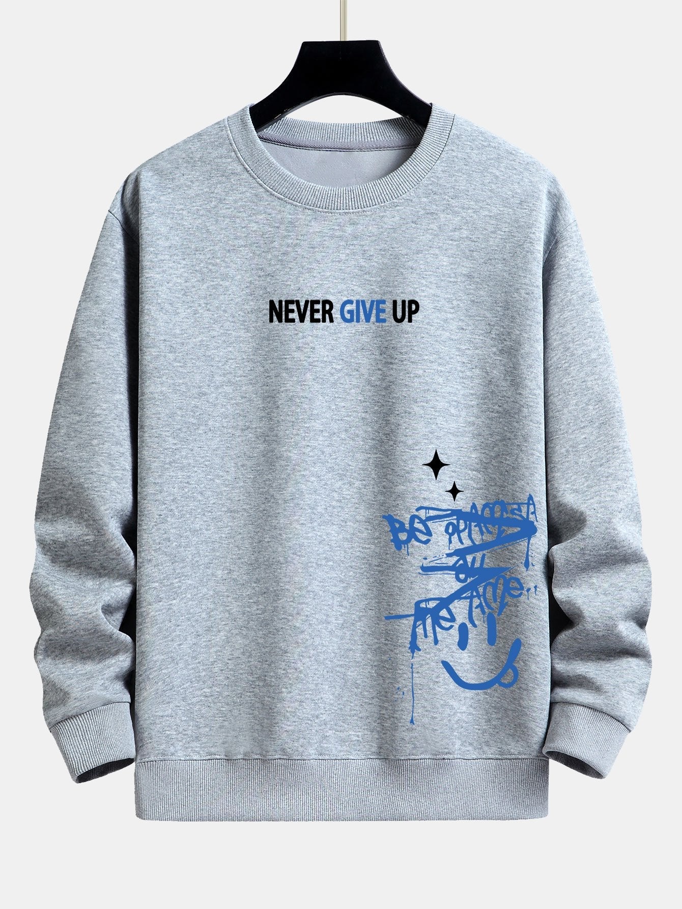 Stay Positive Smiley Face Relaxed Fit Sweatshirt