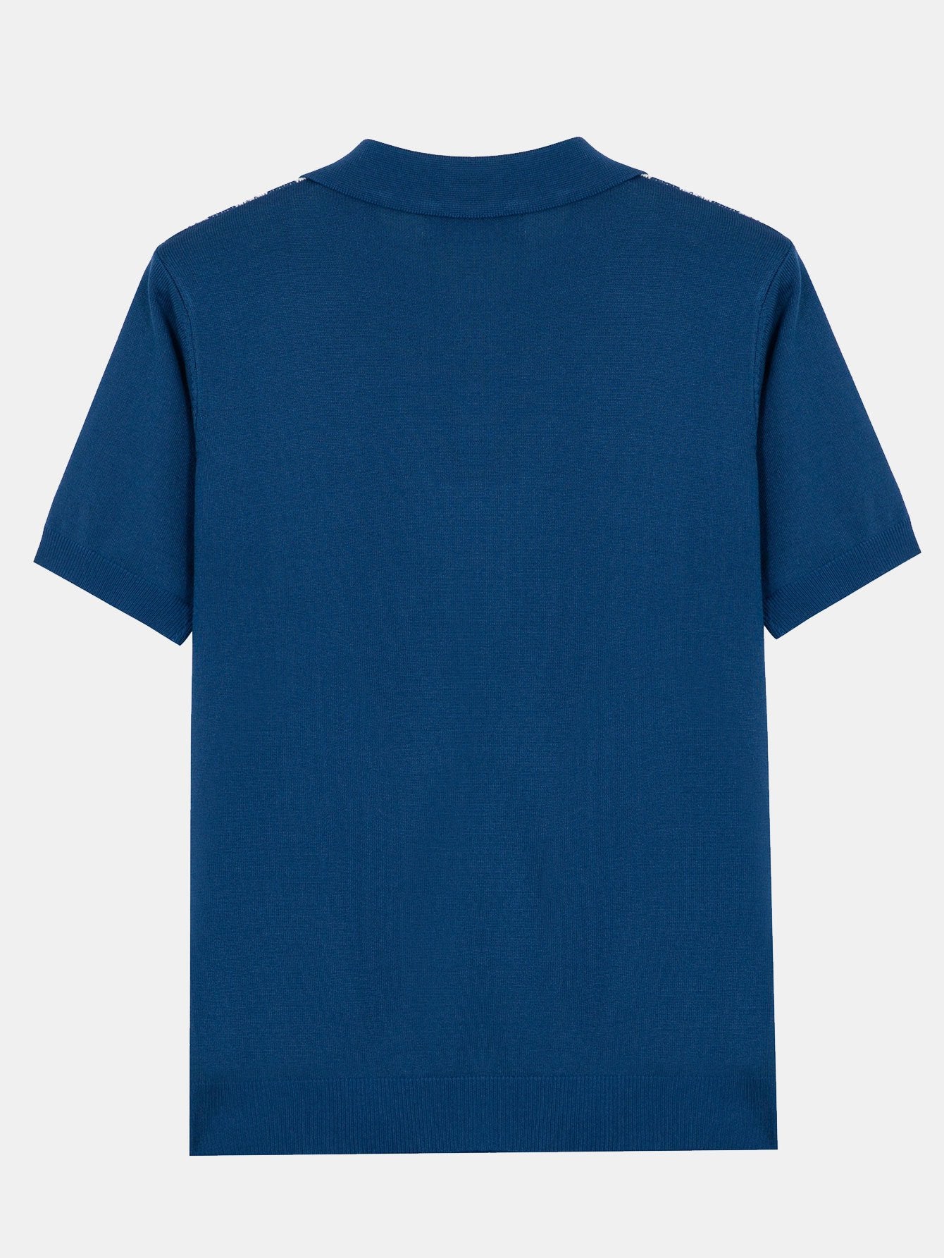 Striped Short-Sleeve Polo Sweater