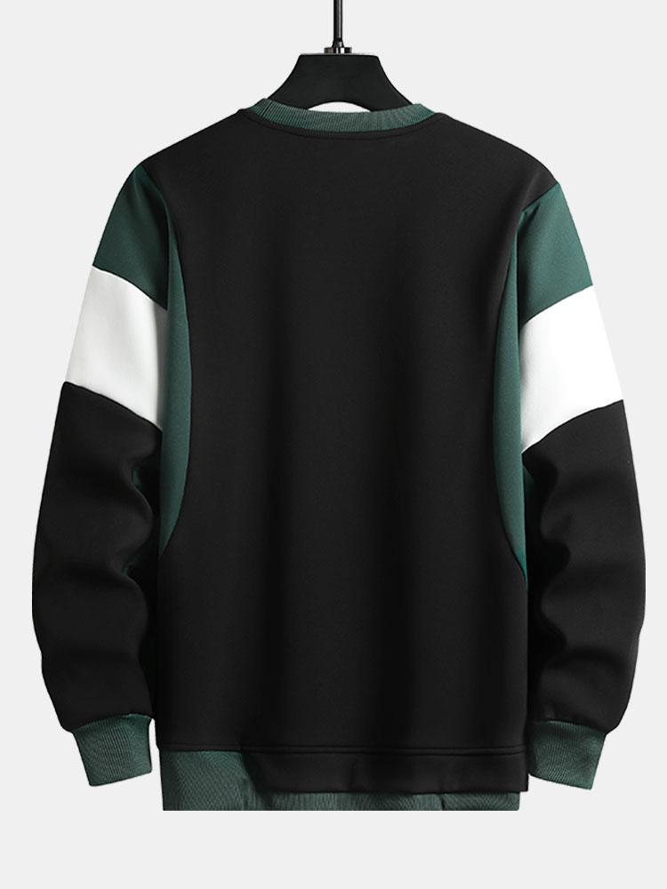 Color Blocked Patchwork Hoodie