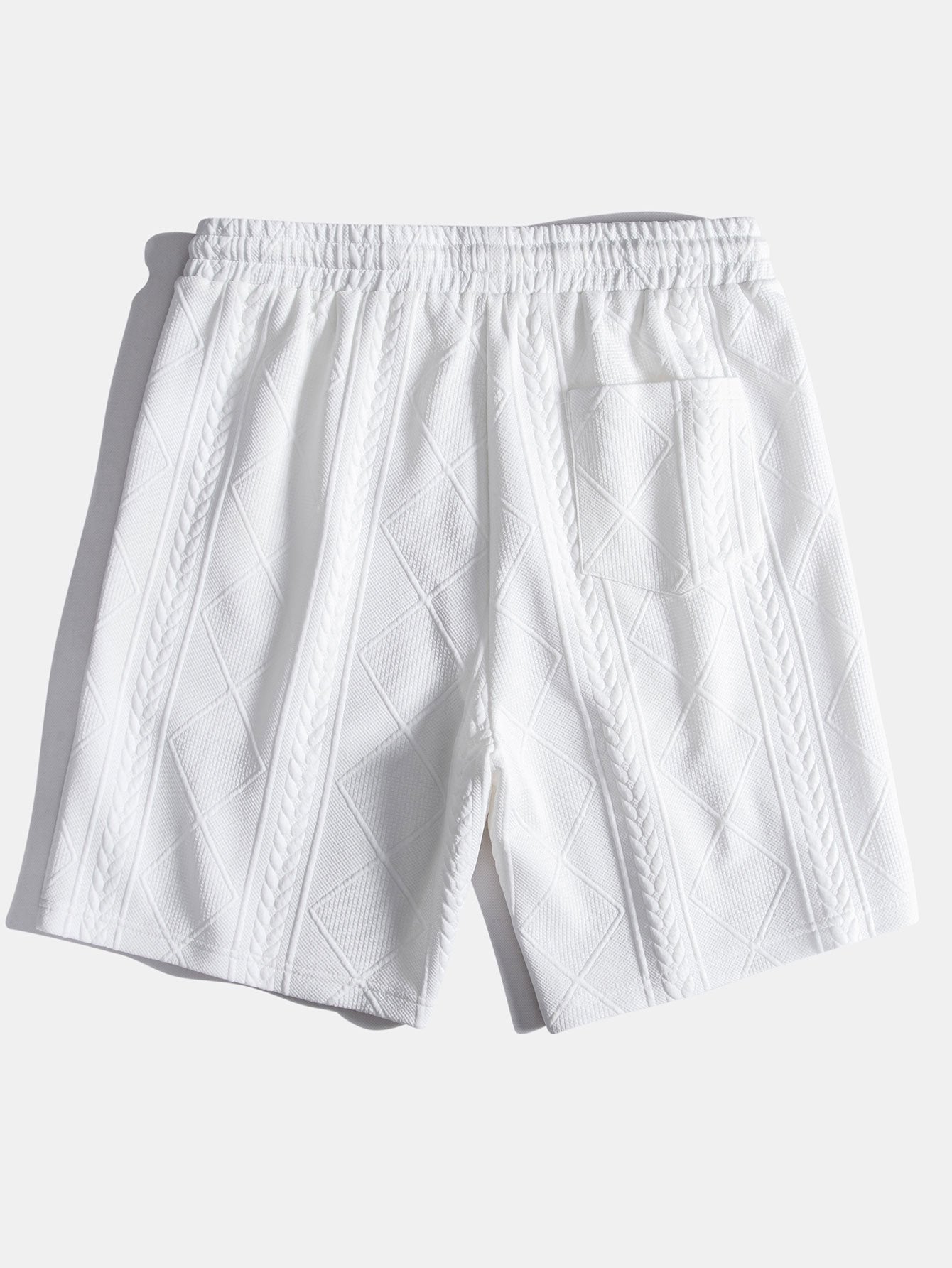 Geometric Patterned Drawstring Shorts