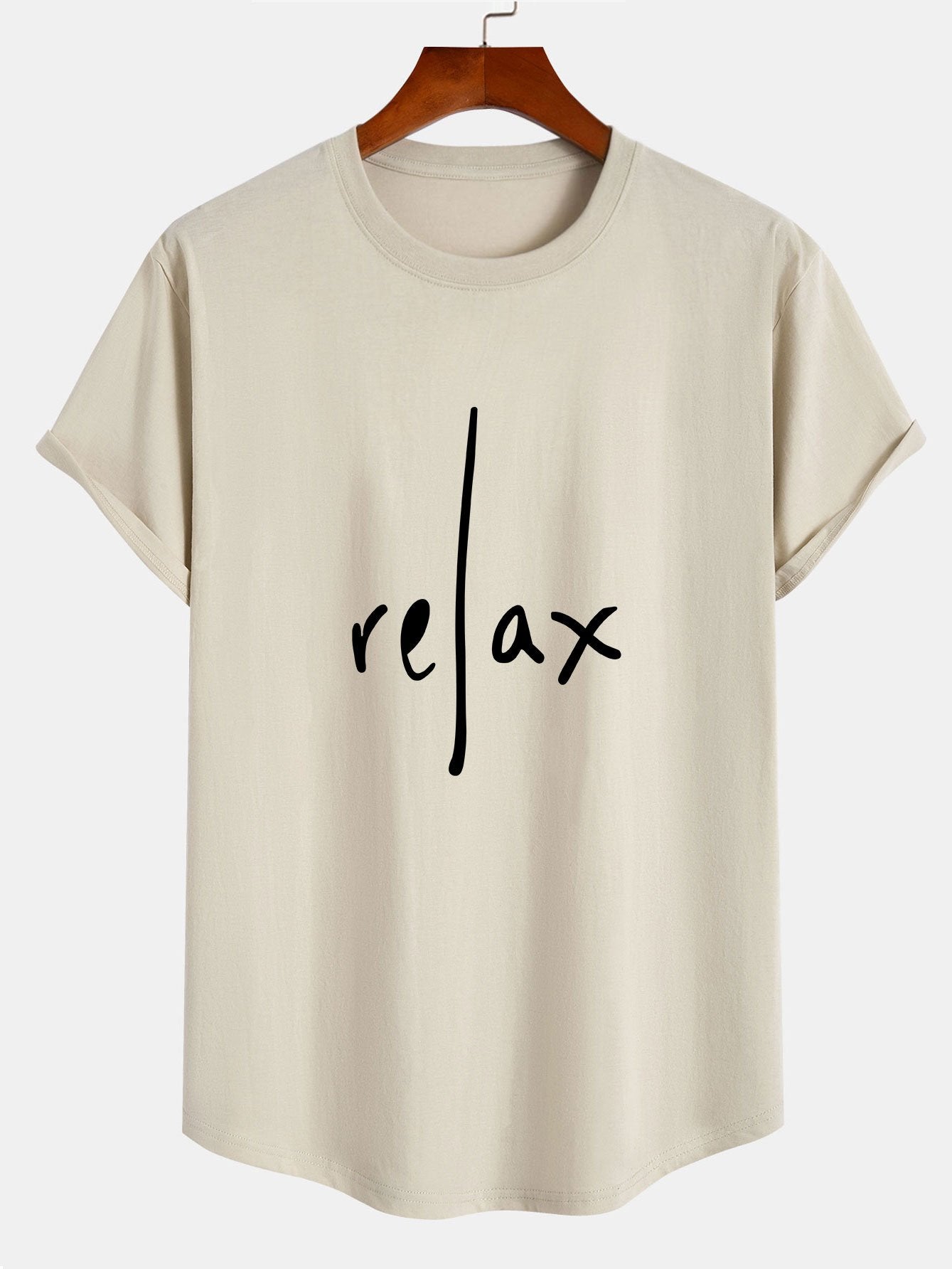Comfort Fit Cotton Arc Hem T-Shirt with Relaxed Print