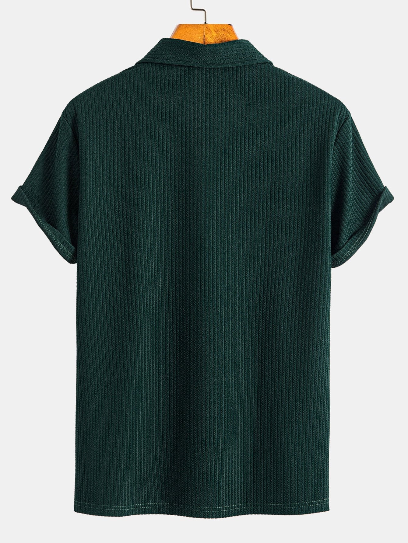 Ribbed Half-Zip Polo with Muscle Fit
