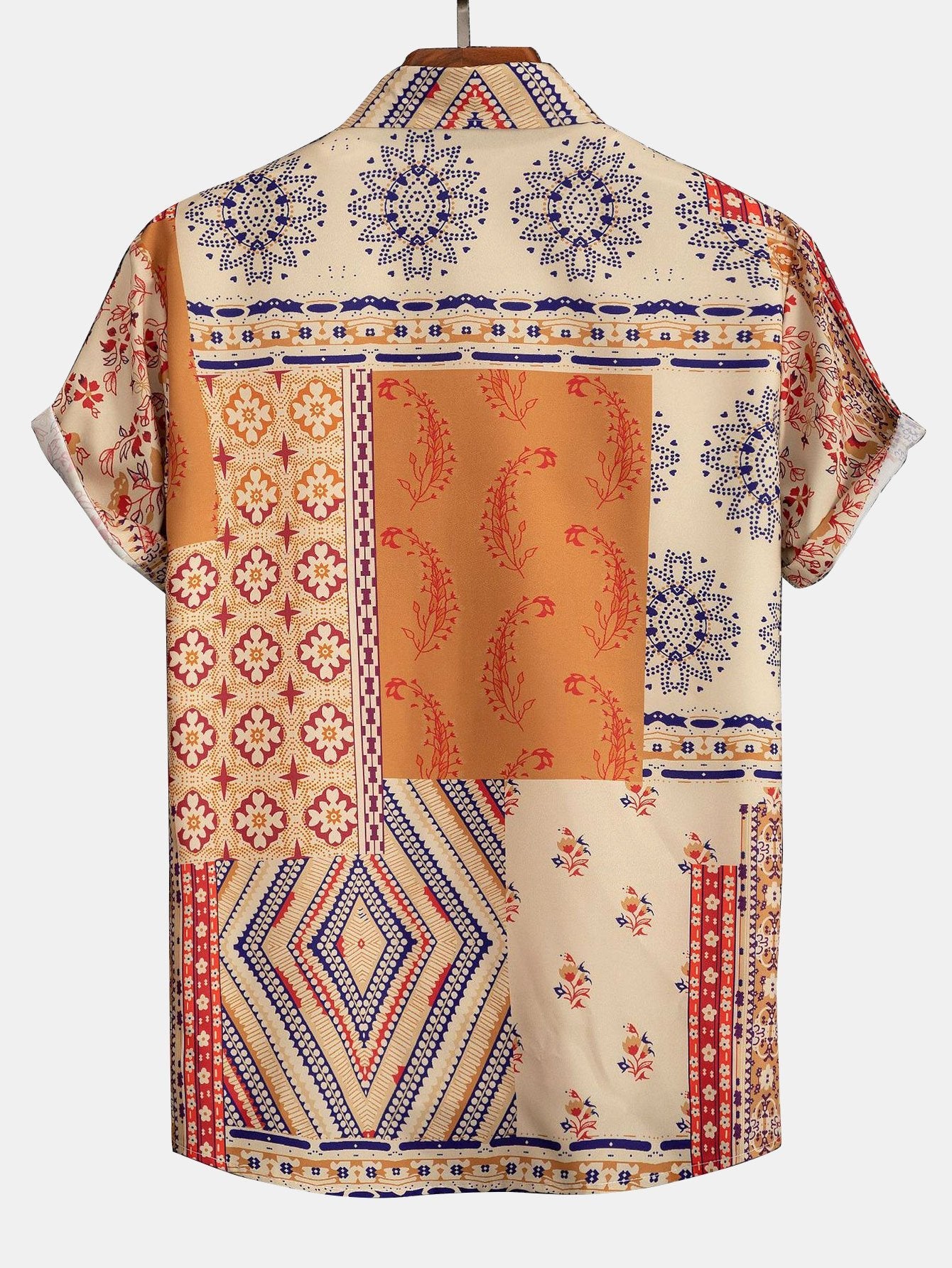 Button-Up Shirt with Scarf Print