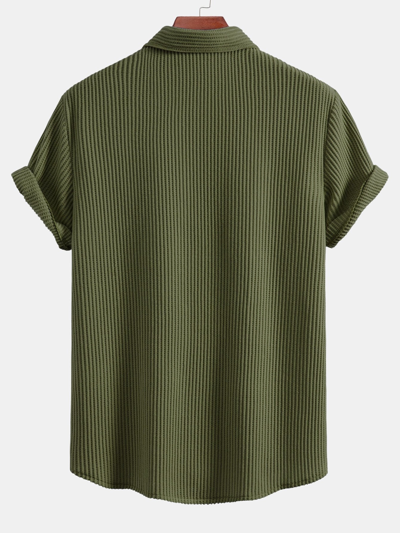 Button-Up Waffle Knit Shirt