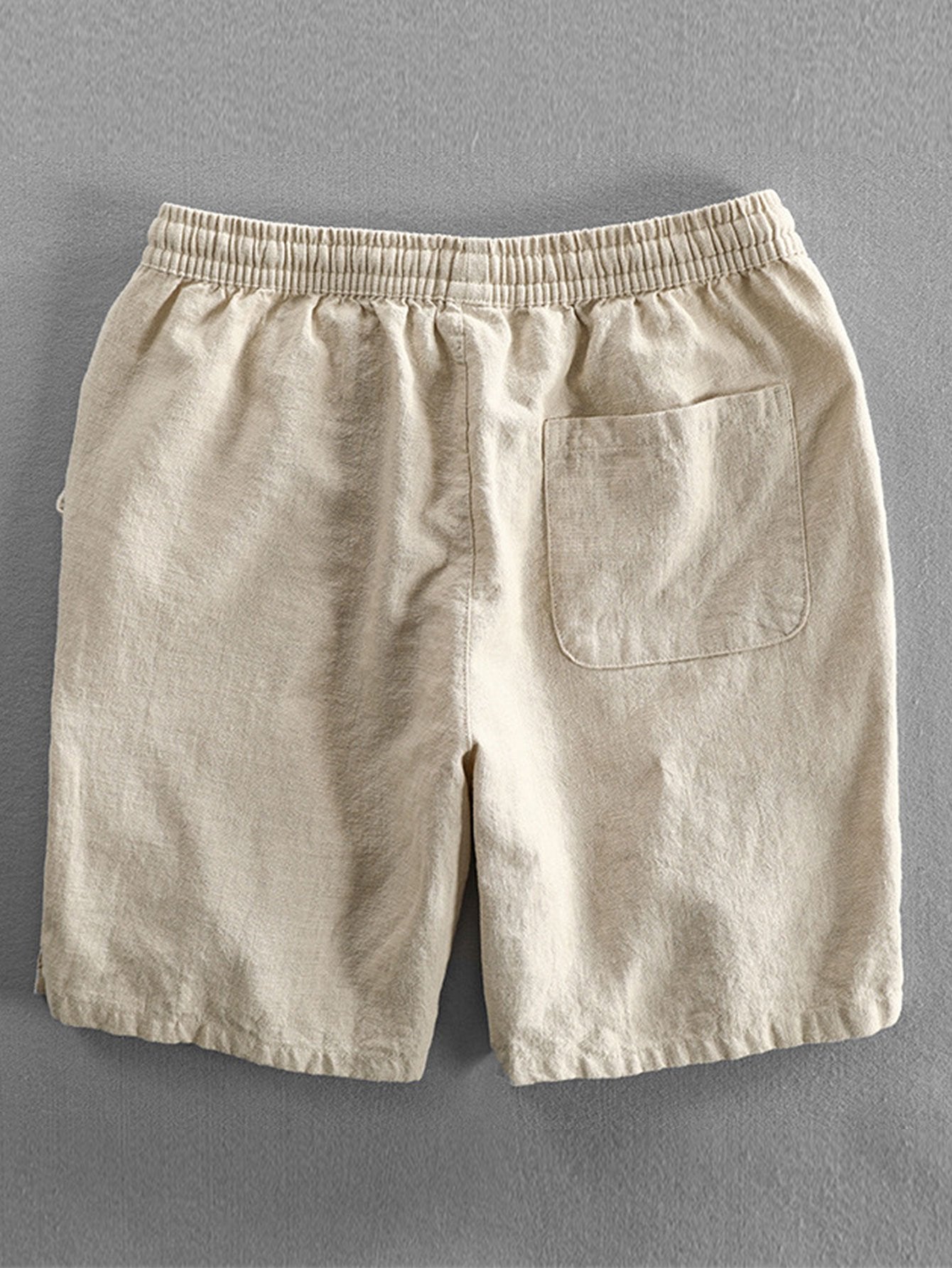 Drawstring Shorts in Linen-Cotton Blend