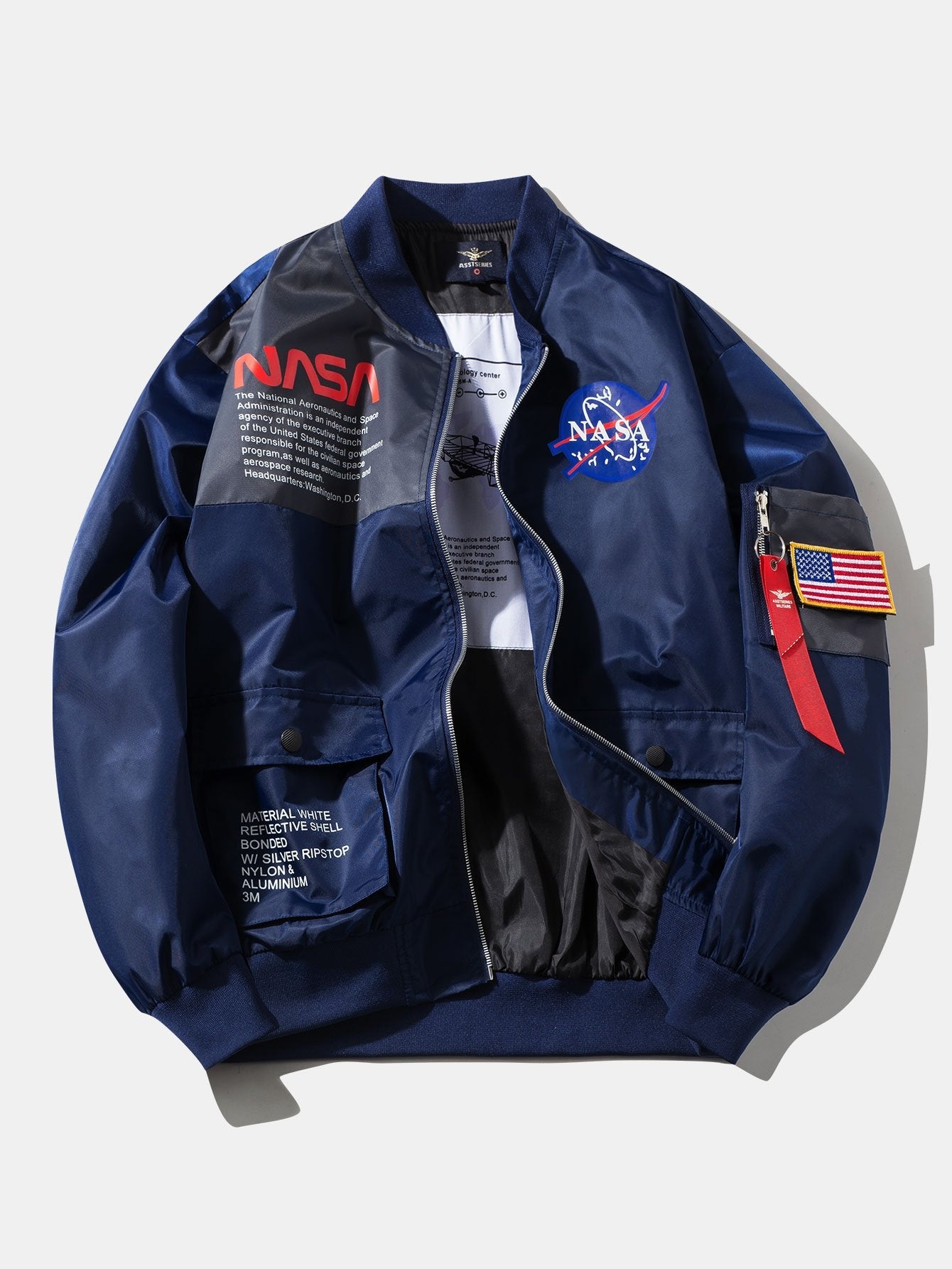 Spacious NASA Graphic Bomber Jacket