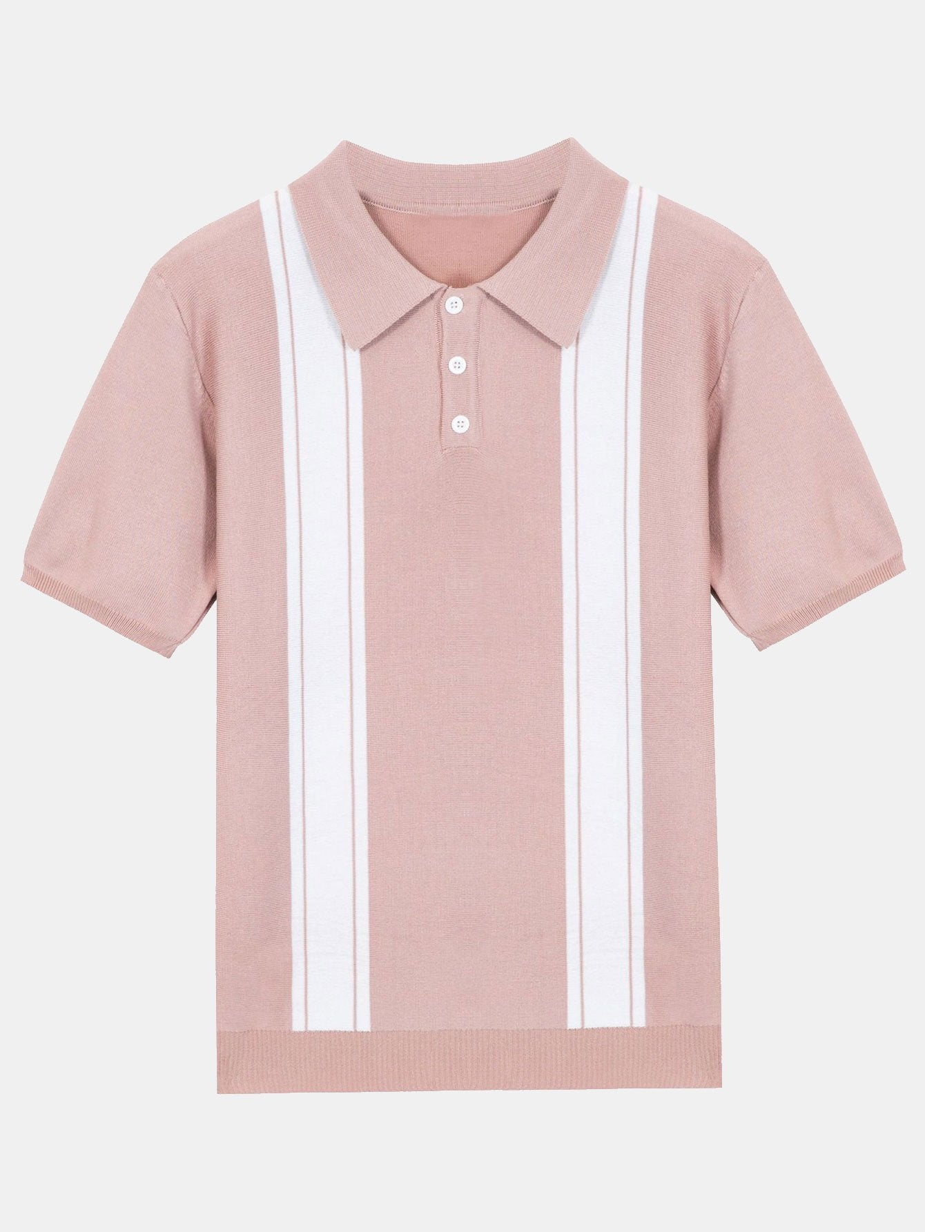 Striped Short Sleeve Polo Sweater