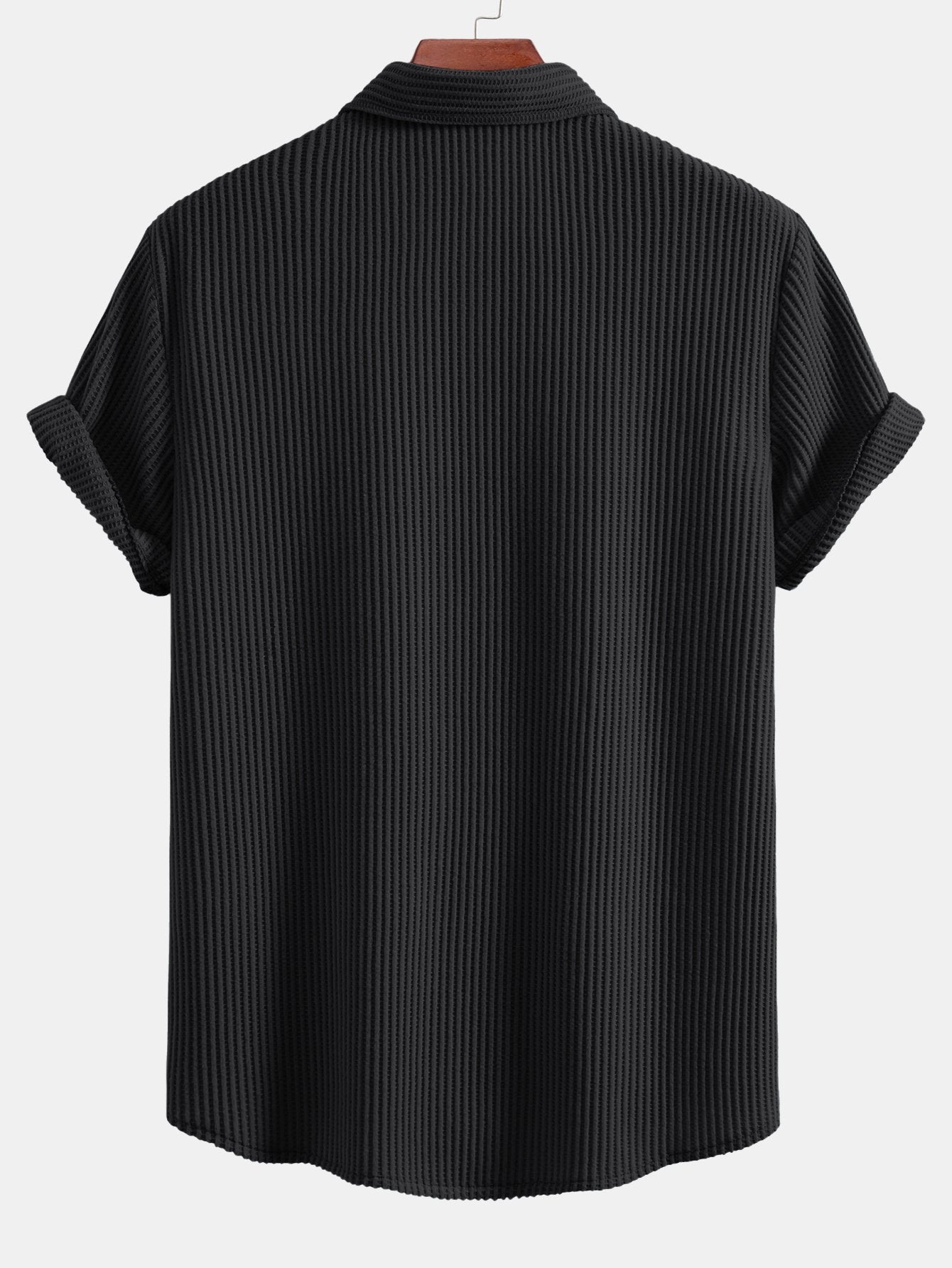 Button-Up Waffle Knit Shirt