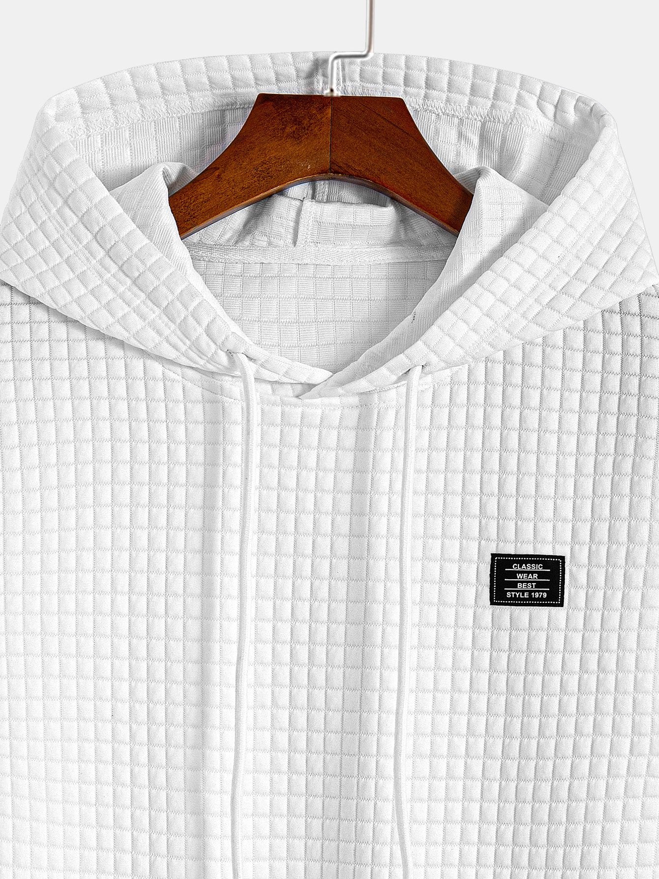 Waffle Knit Hooded T-Shirt with Arc Hem