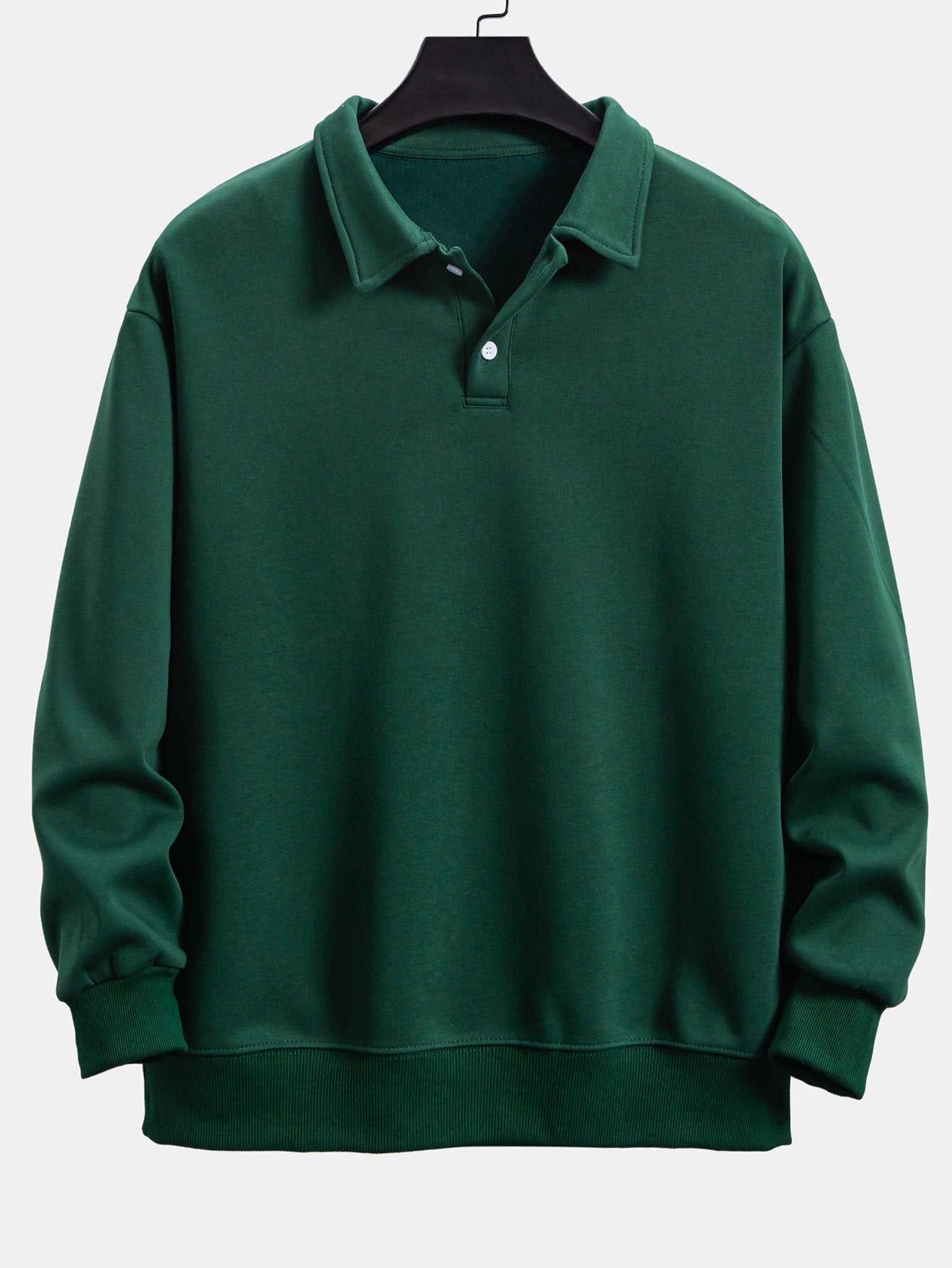 Comfortable Relaxed Fit Polo Neck Sweatshirt